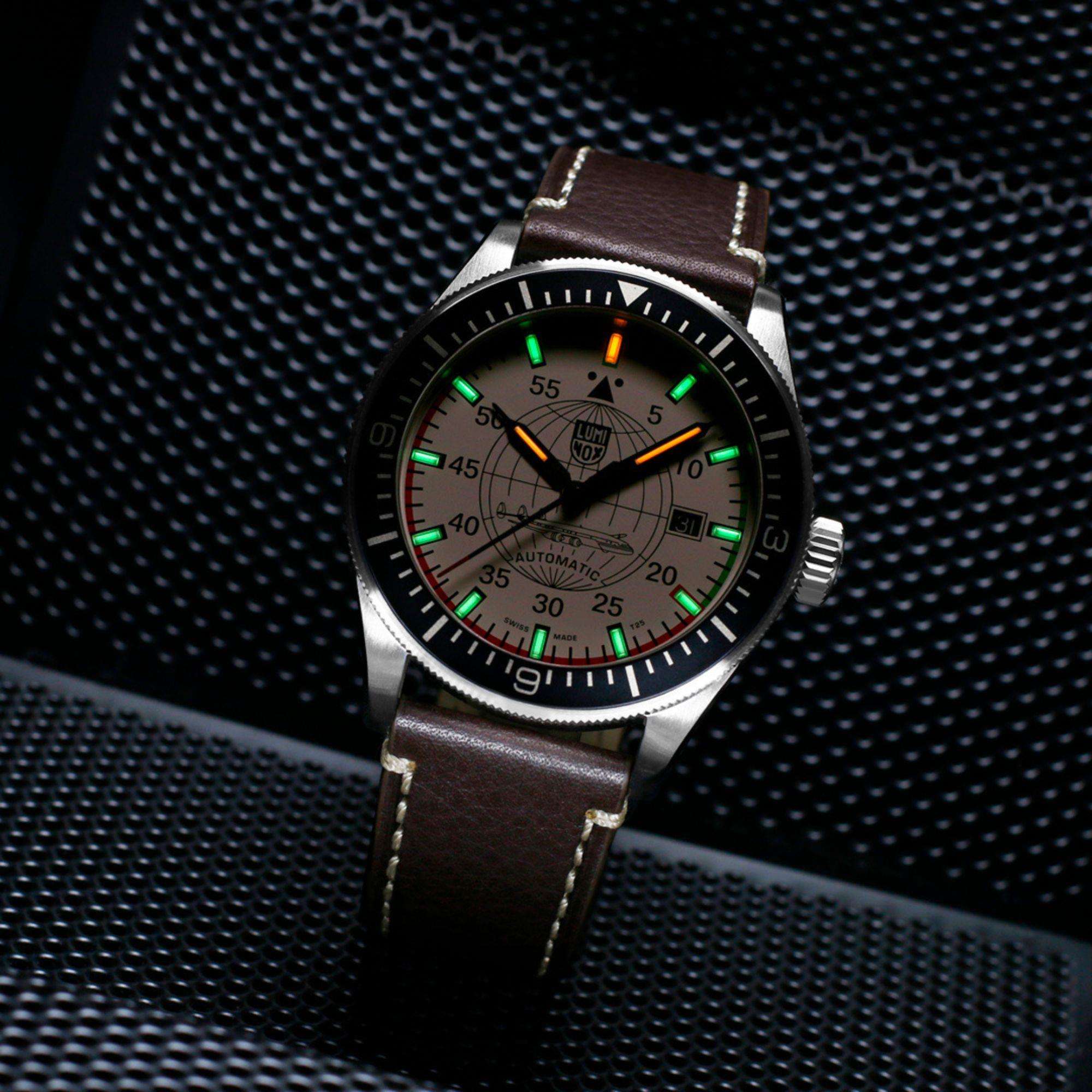 Luminox Constellation Cream Dial Brown Leather Strap Men's Watch XA.9607 - Image 9