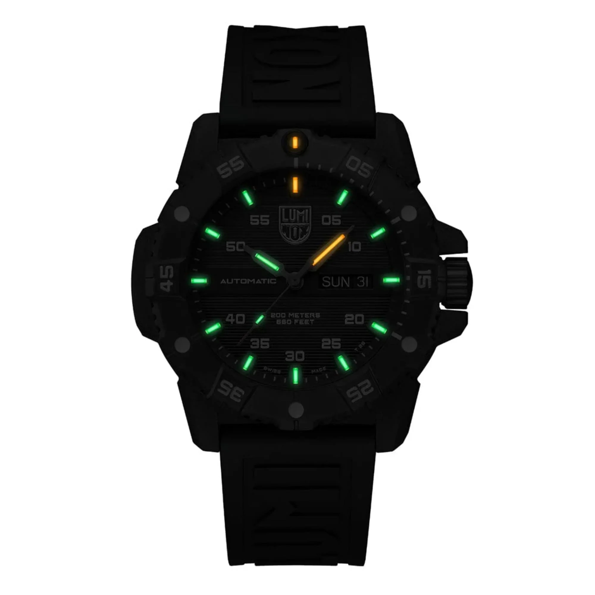 Luminox Master Carbon Seal 3860 Series Automatic Grey Dial Green Rubber Strap Men's Watch XS.3877 - Image 2
