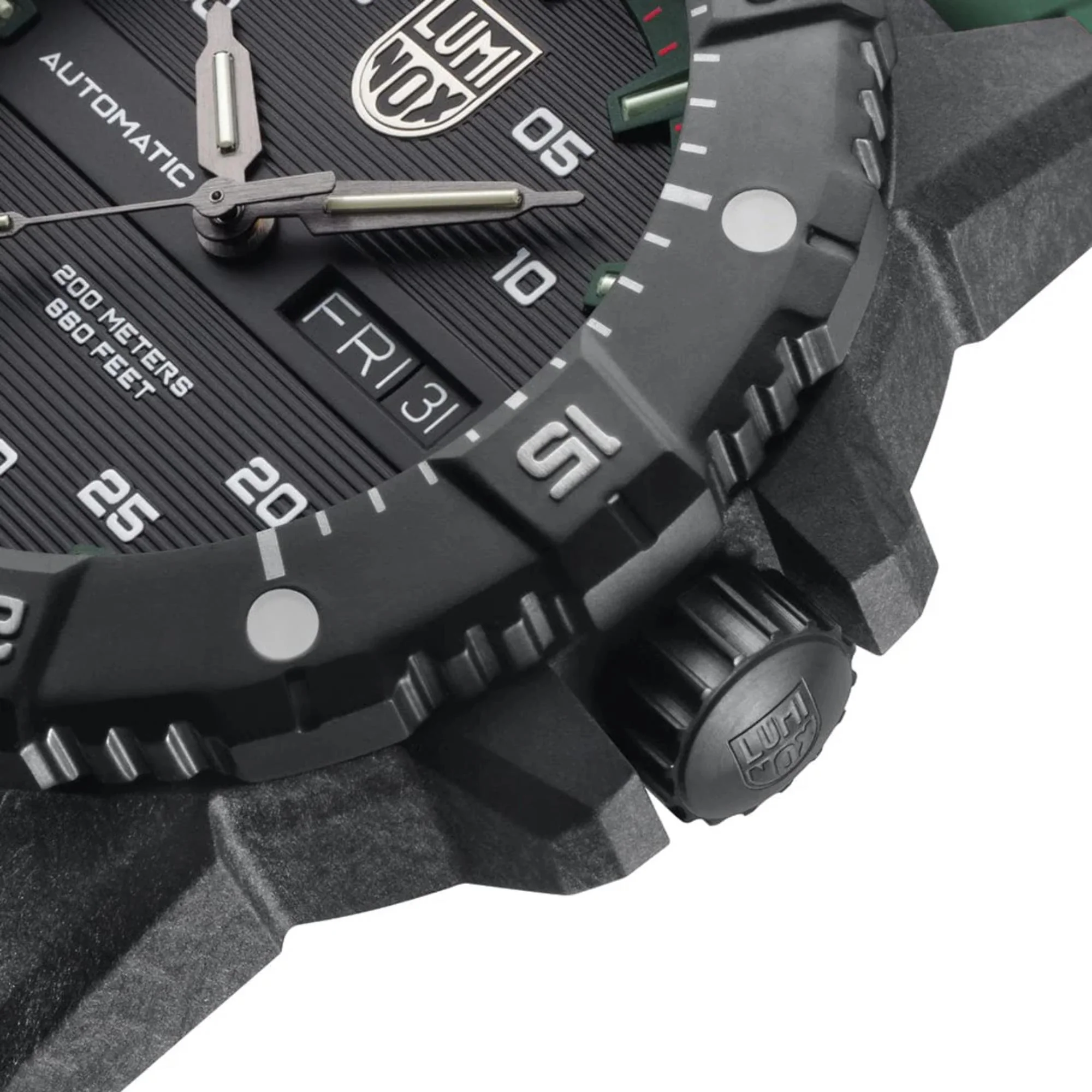 Luminox Master Carbon Seal 3860 Series Automatic Grey Dial Green Rubber Strap Men's Watch XS.3877 - Image 6
