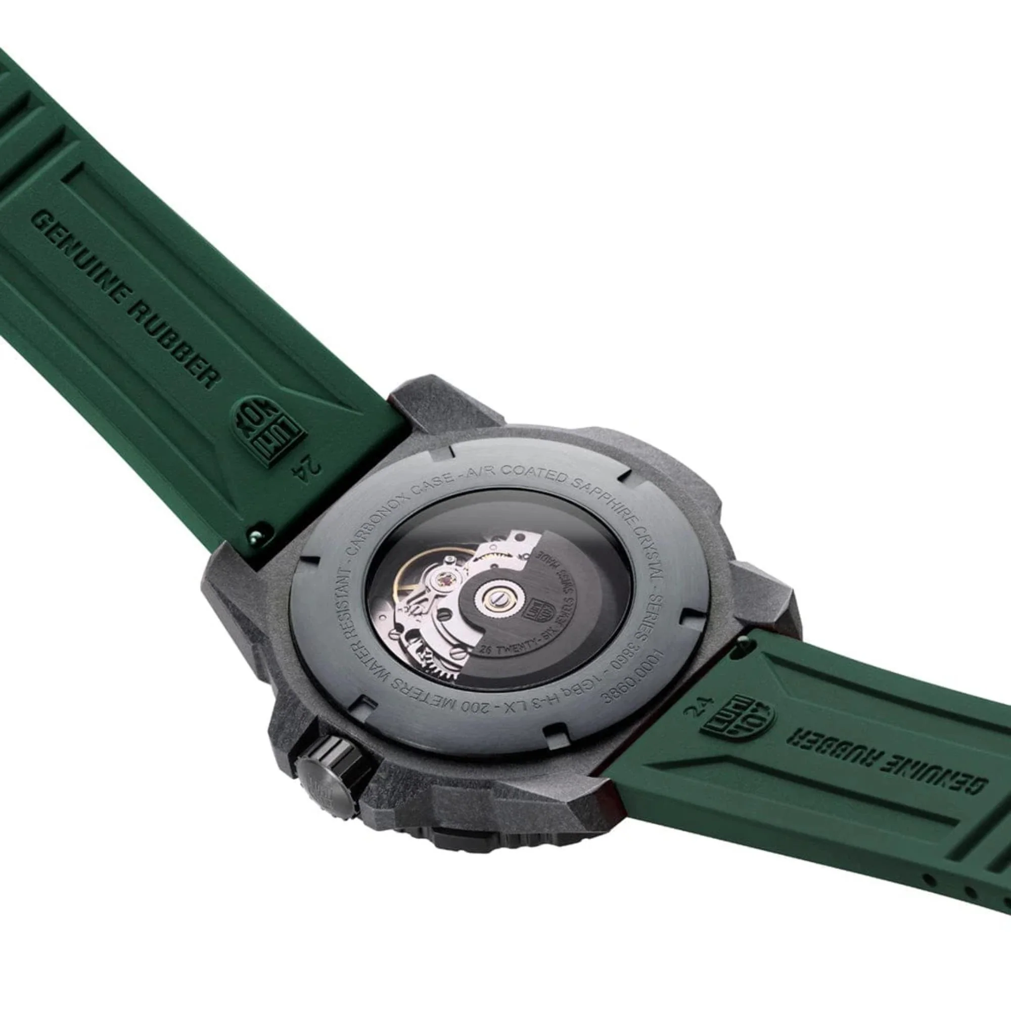 Luminox Master Carbon Seal 3860 Series Automatic Grey Dial Green Rubber Strap Men's Watch XS.3877 - Image 8