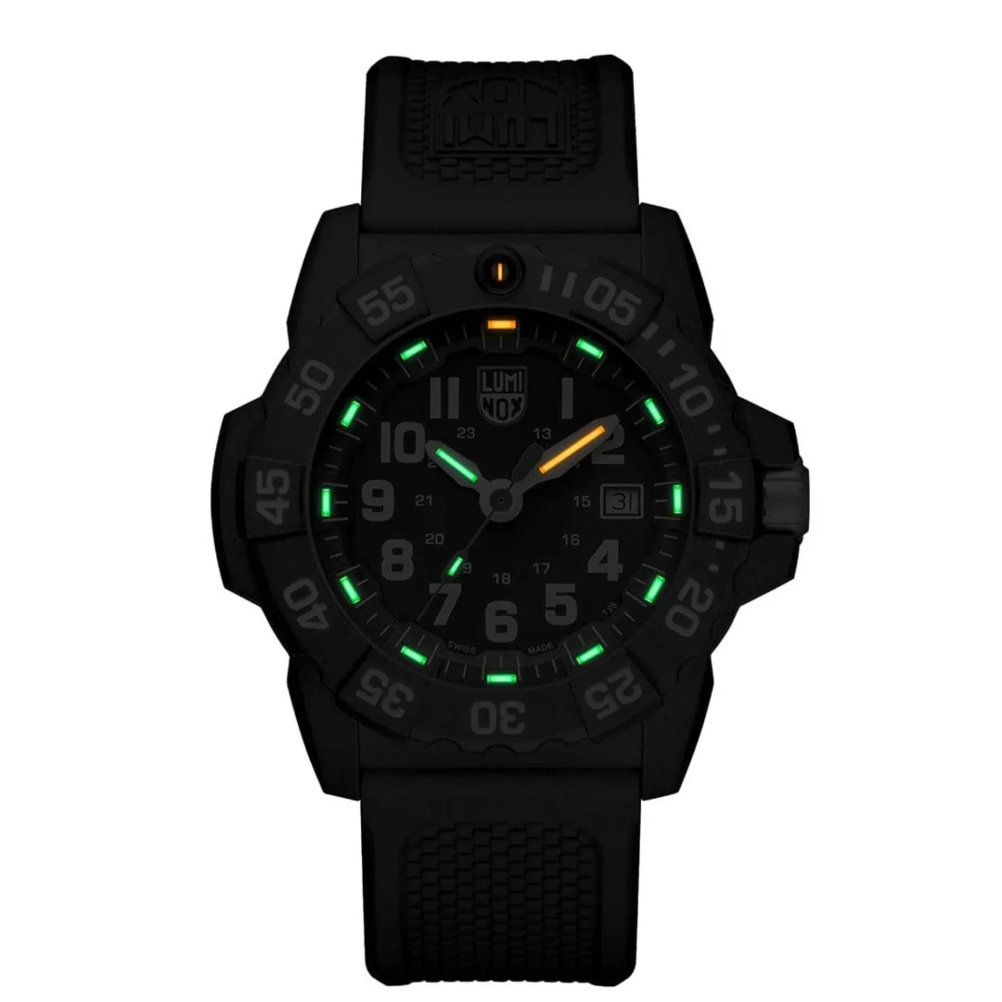 Luminox Navy Seal 3500 Quartz Carbonox Black Dial Black Rubber Strap Men's Watch XS.3501.F - Image 3