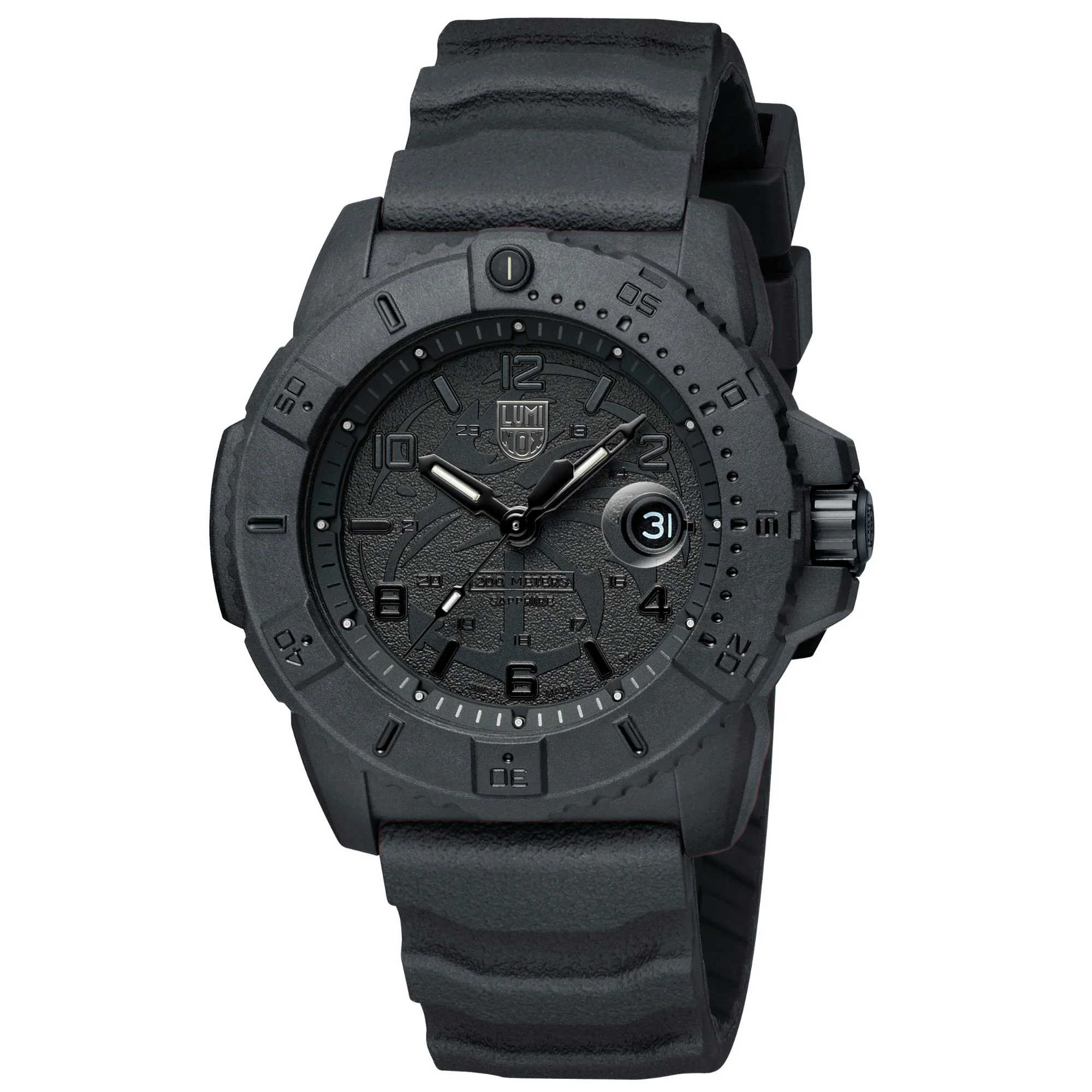 Luminox Navy Seal Foundation BlackOut Black Dial Rubber Strap Men's Watch XS.3601.BO.NSF - Image 2