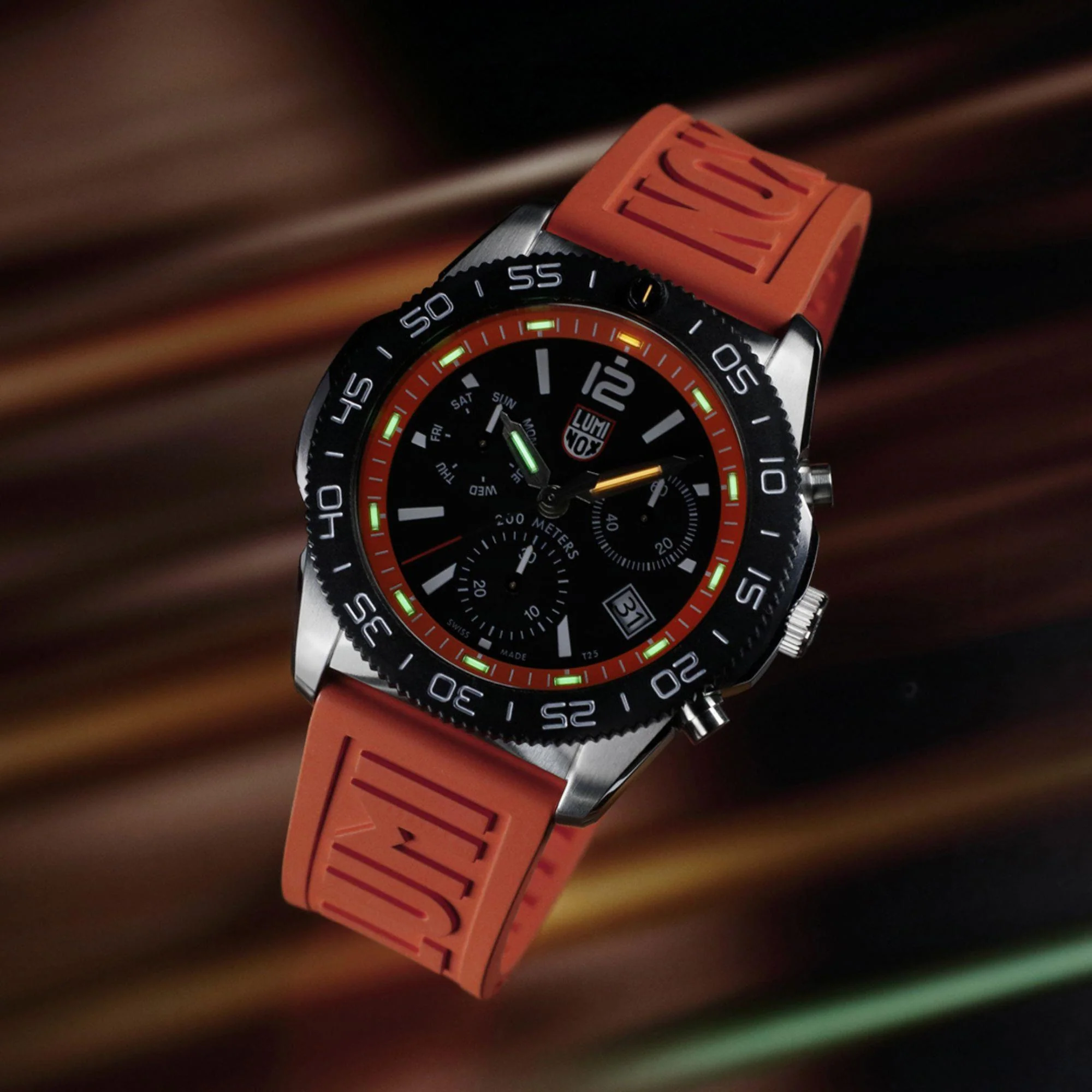 Luminox Pacific Diver Chronograph Orange Rubber Strap Black Dial Men's Watch XS.3149 - Image 20