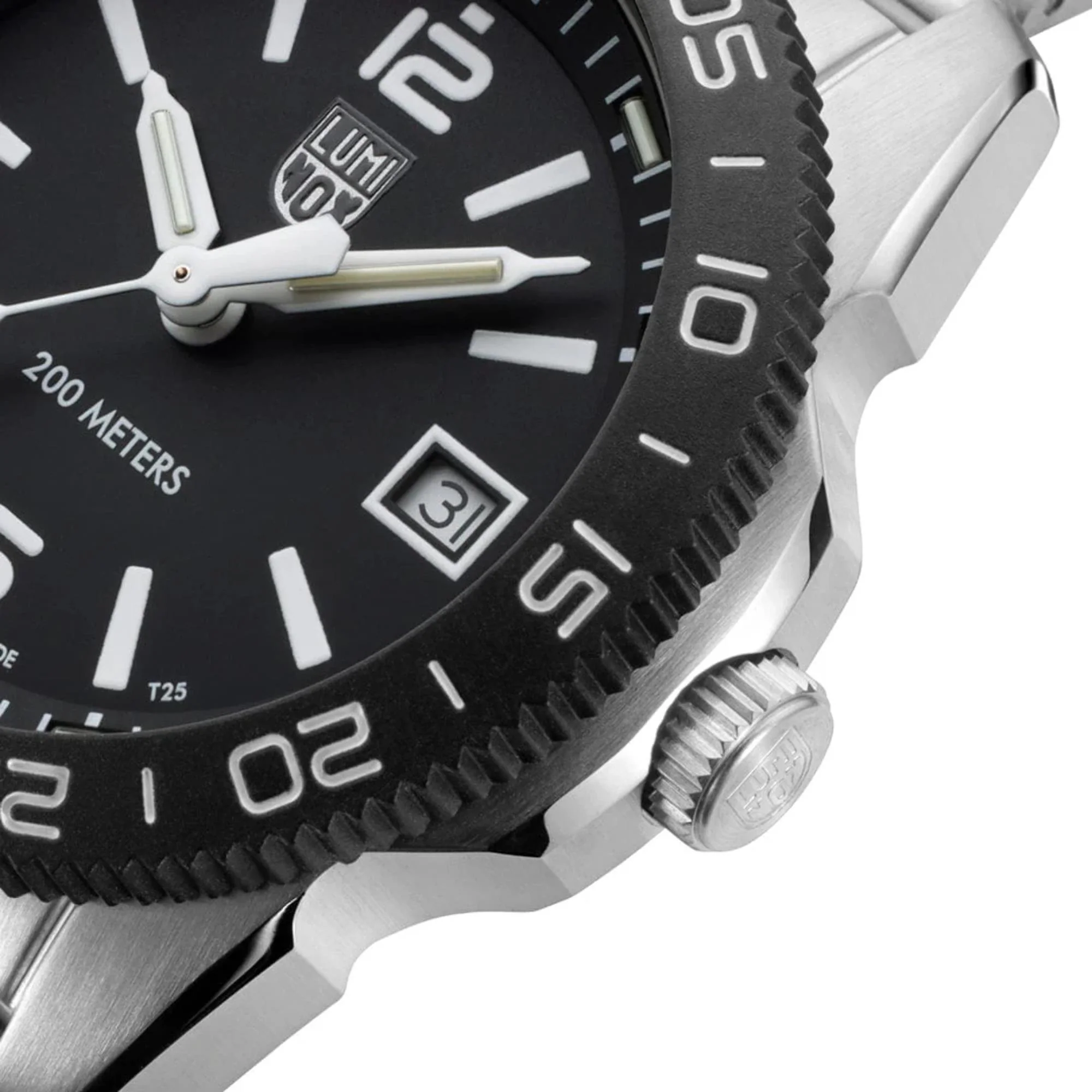 Luminox Pacific Diver Ripple Collection Quartz Black Dial Stainless Steel Strap Unisex Watch XS.3122M - Image 4