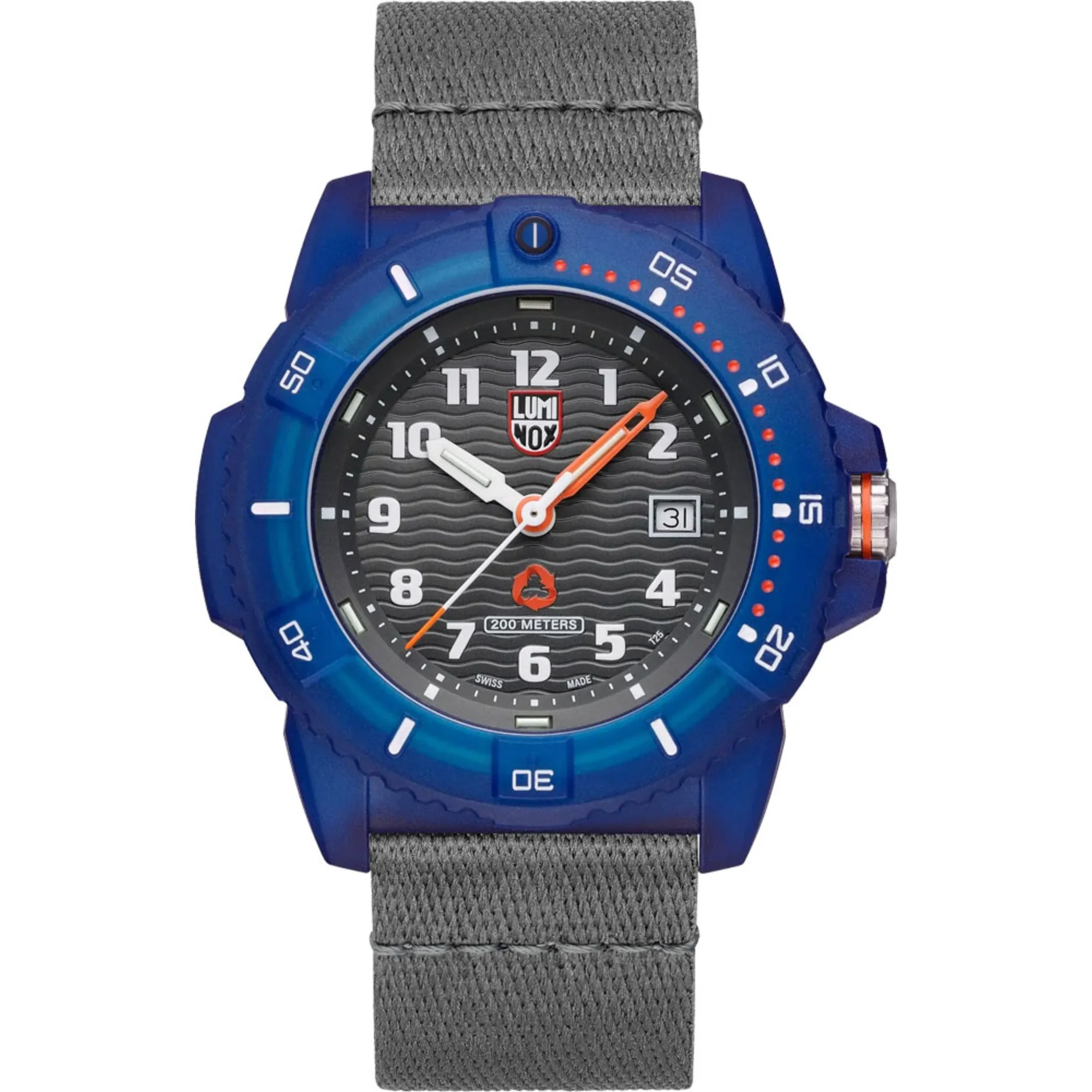 Luminox #Tide Recycled Ocean Material Quartz Black Dial Grey Nylon Strap Men's Watch XS.8902.ECO - Image 3