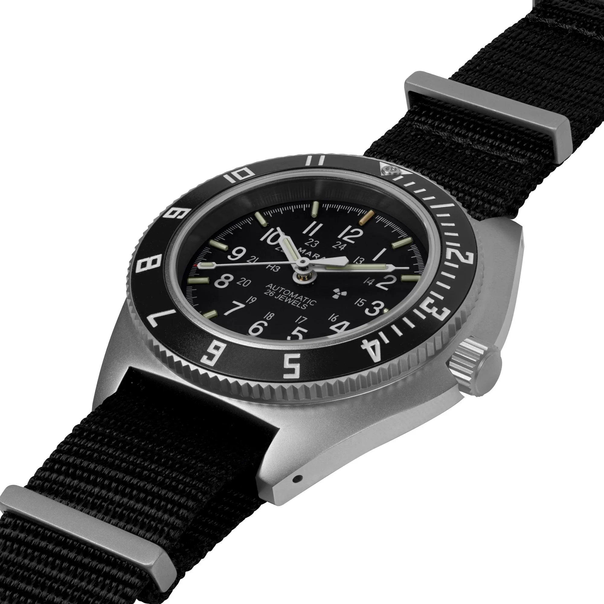 Marathon Steel Navigator Automatic (SSNAV-D AUTO) on Nylon DEFSTAN Black Dial Men's Watch WW194030SS-0103 - Image 4