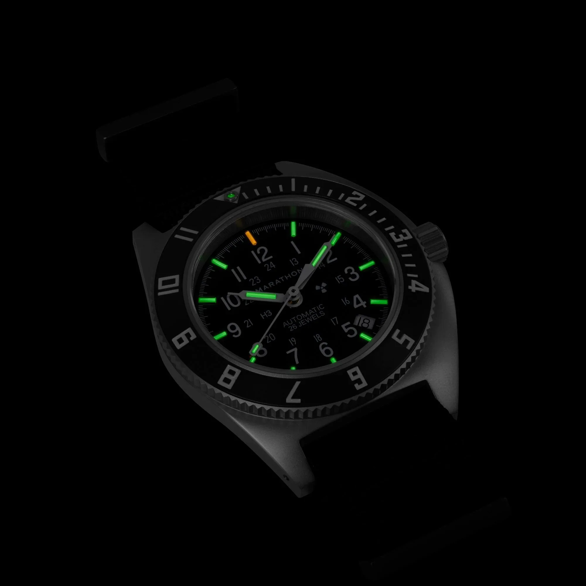 Marathon Steel Navigator Automatic (SSNAV-D AUTO) on Nylon DEFSTAN Black Dial Men's Watch WW194030SS-0103 - Image 6