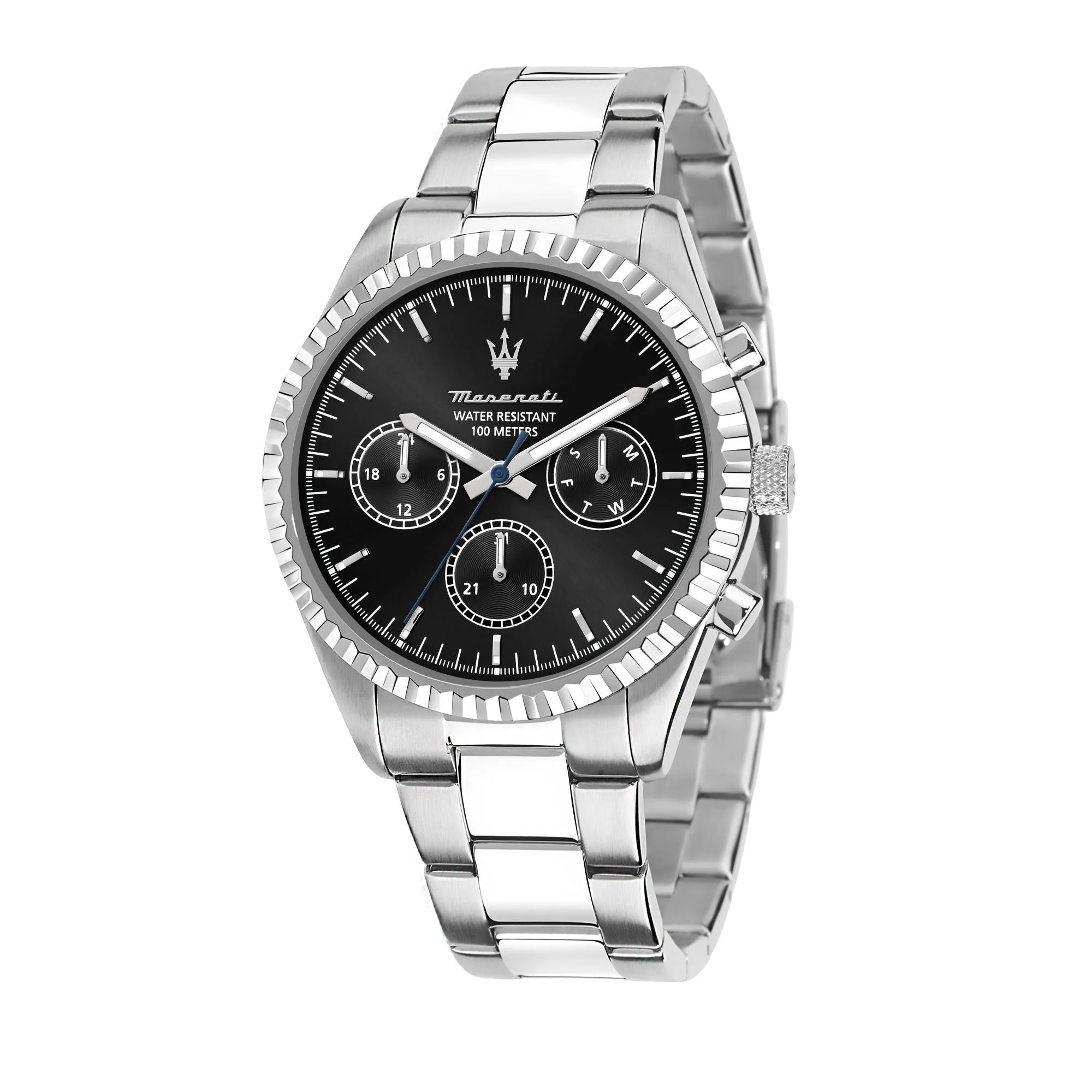 Maserati Competizione Quartz Black Chronograph Dial Steel Bracelet Men's Watch R8853100023 - Image 8