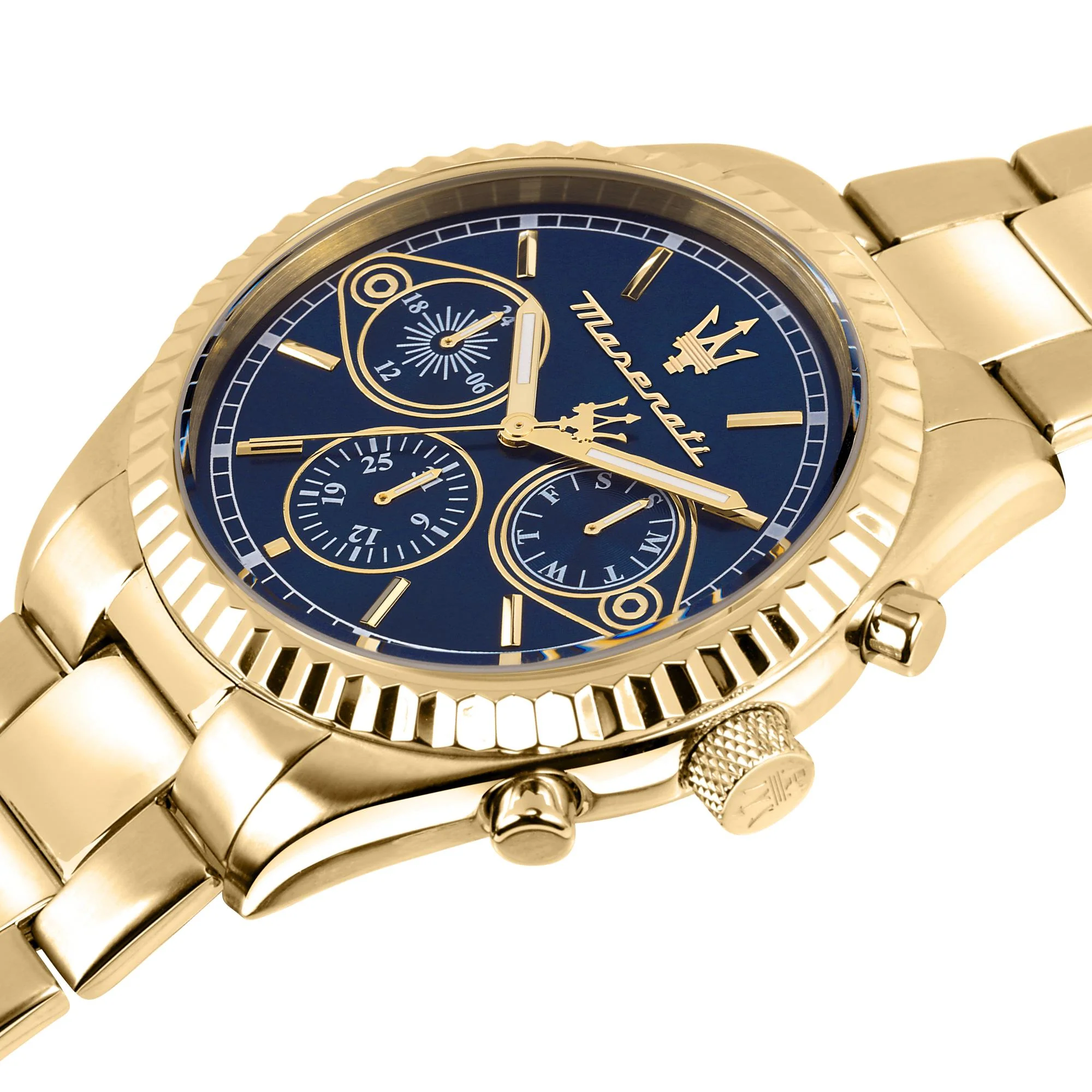 Maserati Competizione Quartz Blue Chronograph Dial Gold PVD Steel Bracelet Men's Watch R8853100026 - Image 15