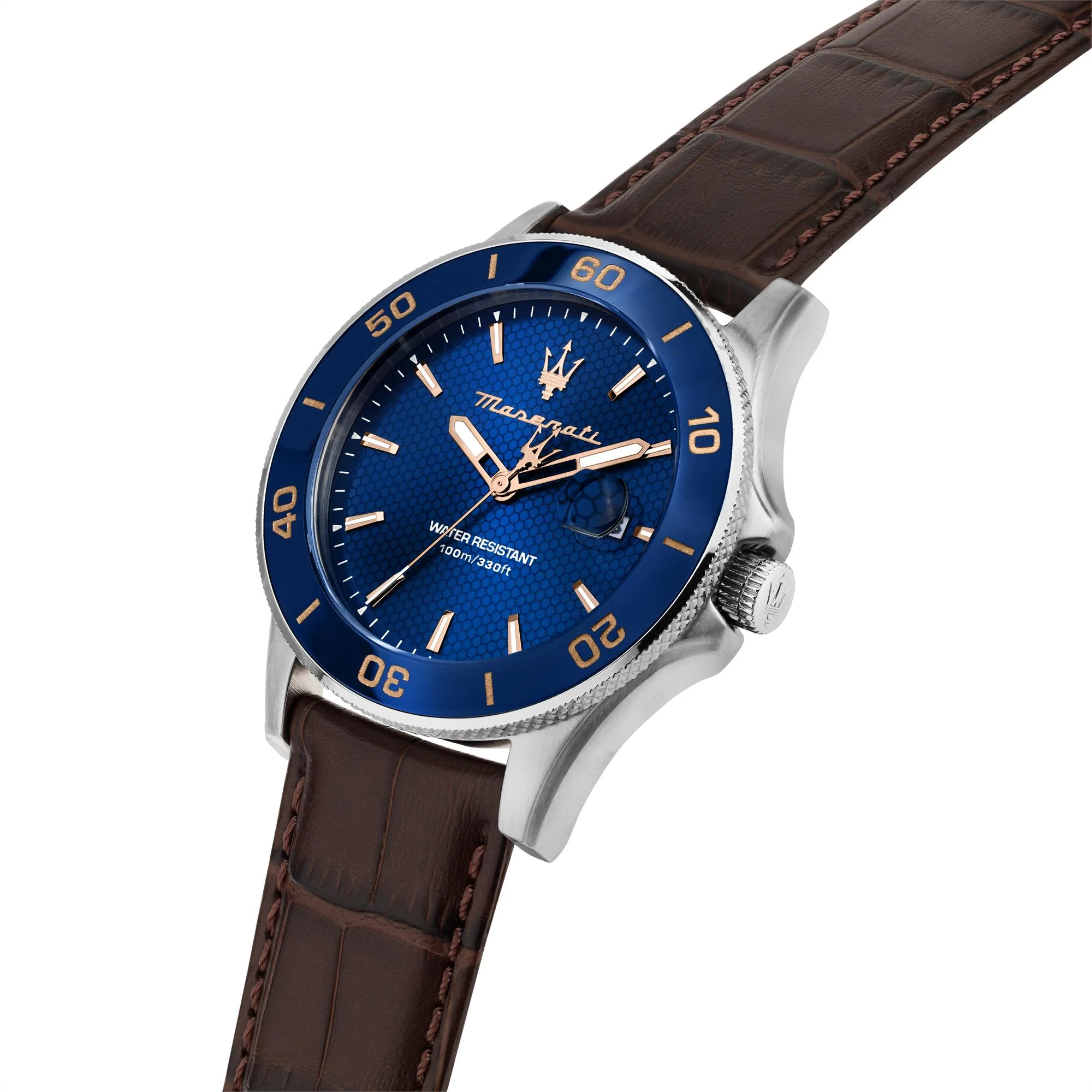 Maserati Competizione Quartz Blue Dial Leather Strap Men’s Watch R8851100004 - Image 9