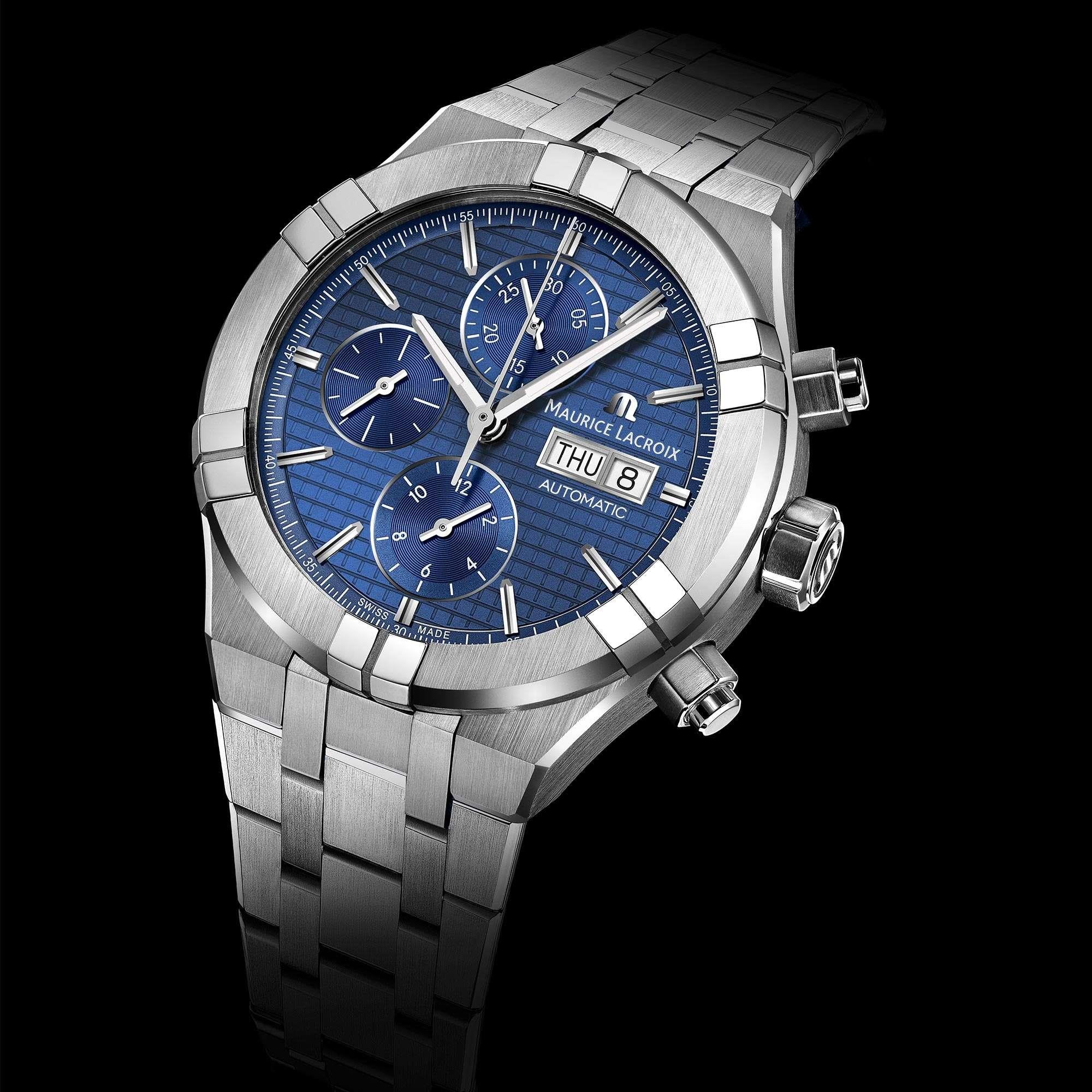 Maurice Lacroix Aikon Automatic Blue Dial Silver Stainless Steel Men's Watch AI6038-SS002-430-1 - Image 4