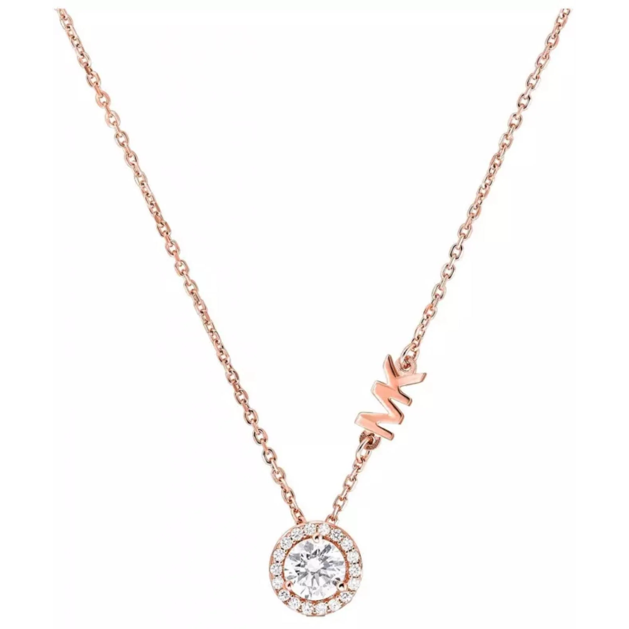 Michael Kors 14k Rose Gold-Plated Sterling Silver CZ Pendant Women's Necklace MKC1208AN791 - Image 4