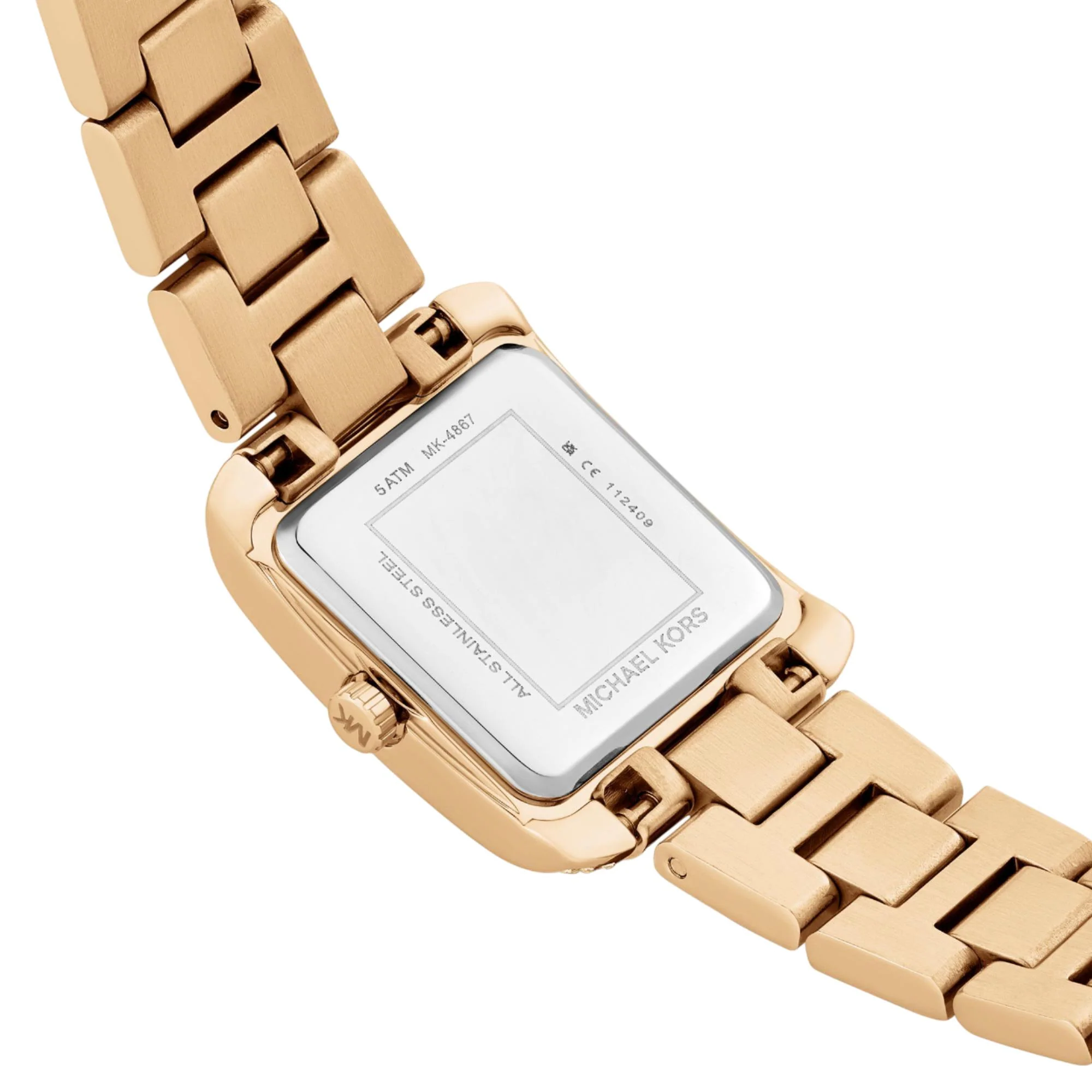 Michael Kors Mini Emery Quartz White Mother of Pearl Dial Steel Strap Women's Watch MK4867 - Image 4