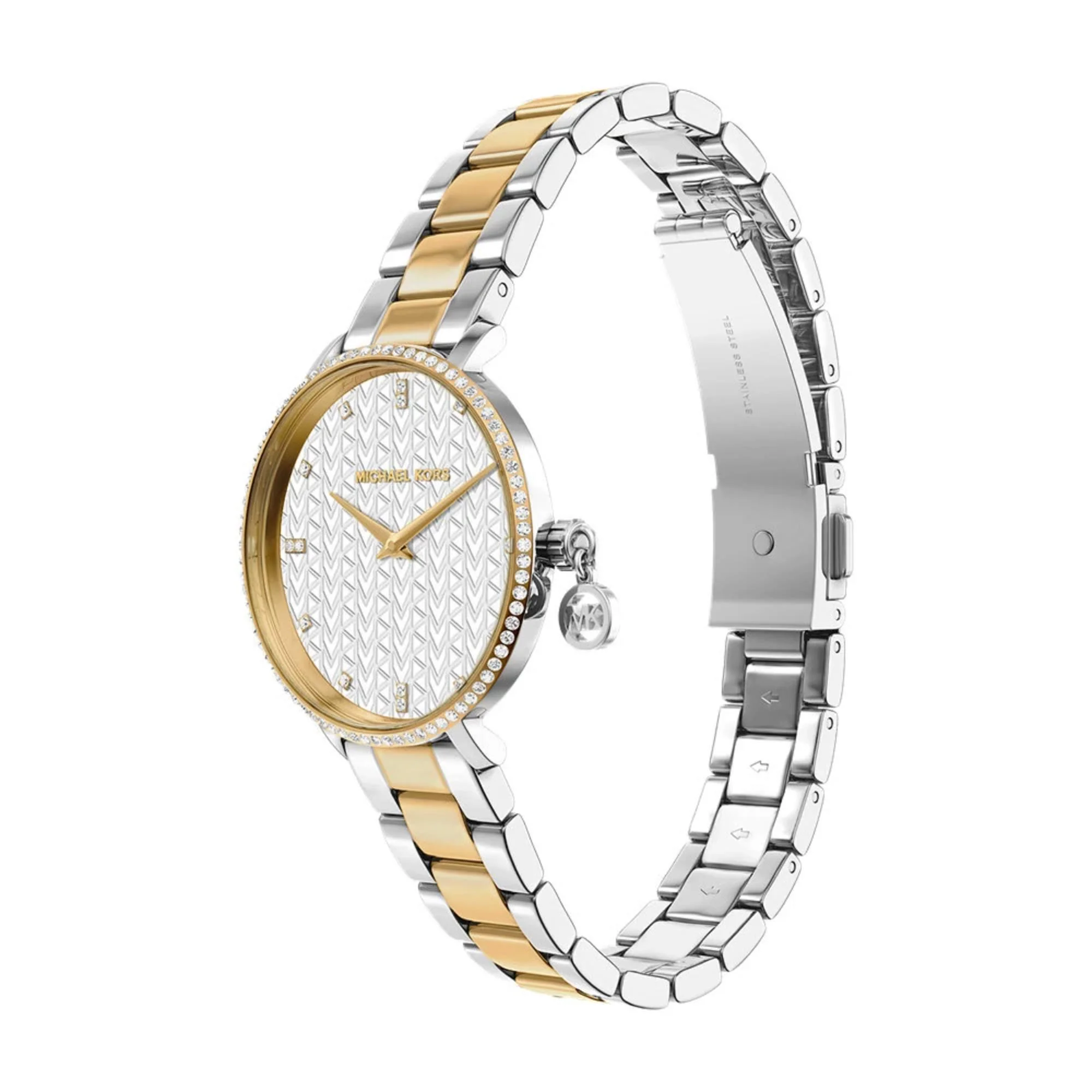 Michael Kors Mini Pyper Pave Silver Patterned Dial Steel Strap Women's Watch MK7574 - Image 3