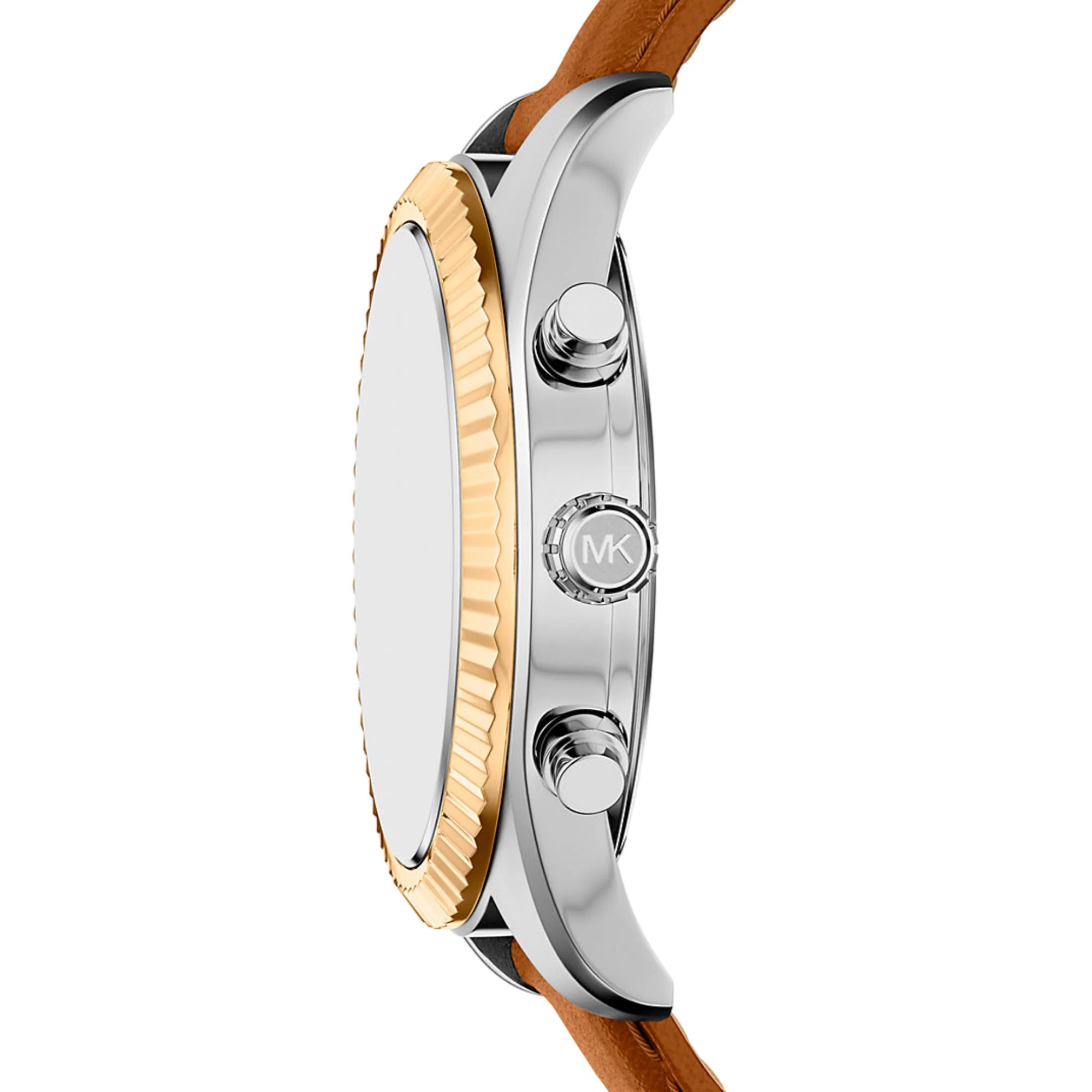 Michael Kors Oversized Lexington Chronograph Silver Dial Leather Strap Men's Watch MK9257 - Image 4