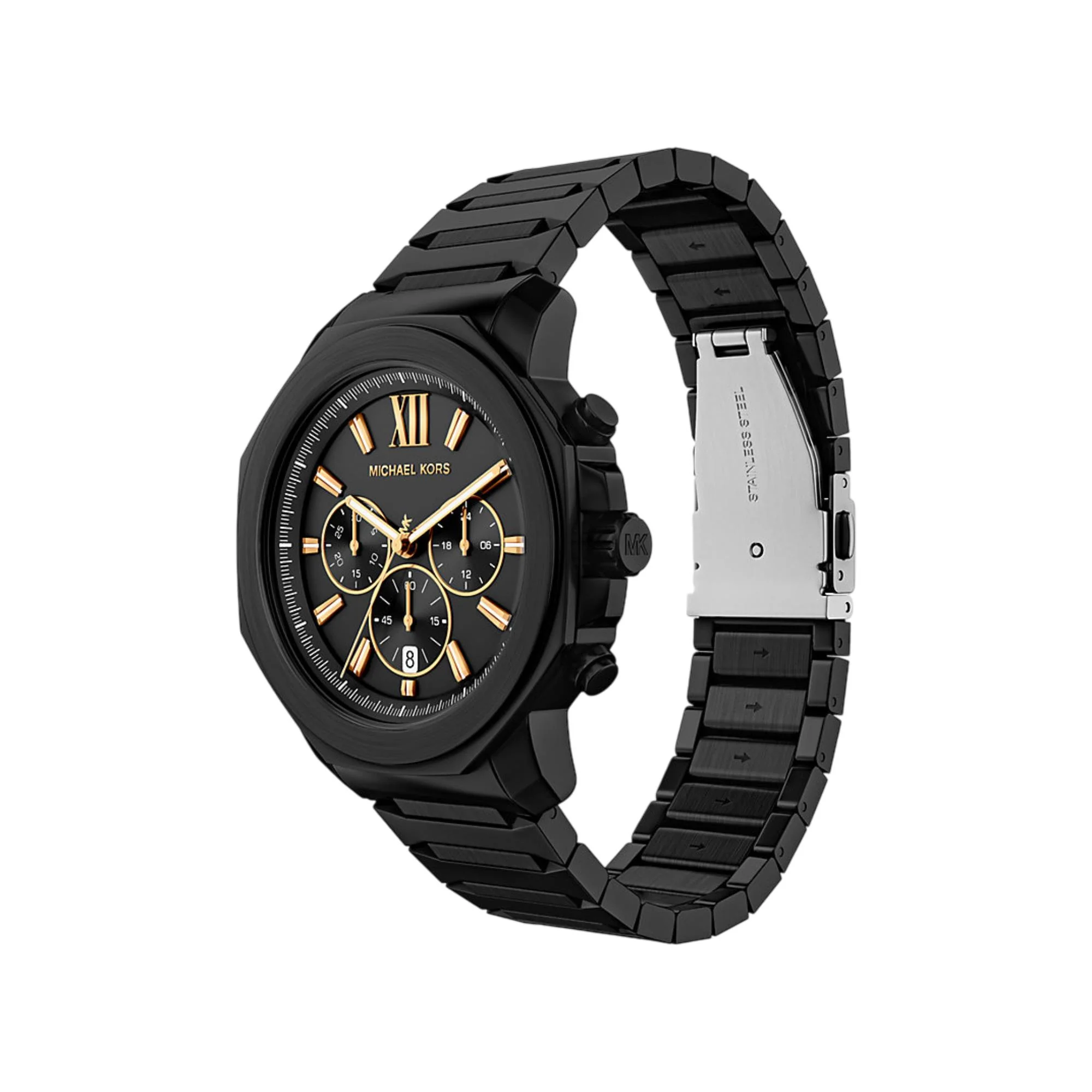 Michael Kors Oversized Prescott Chronograph Black Dial Steel Strap Men's Watch MK9252 - Image 3