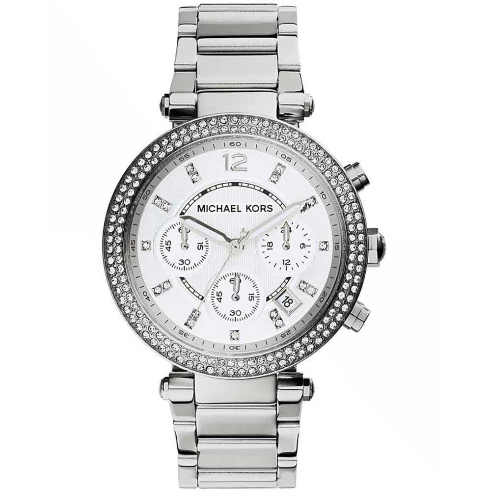 Michael Kors Parker Chronograph White Dial Stainless Steel Bracelet Ladies Watch MK5353 - Image 4