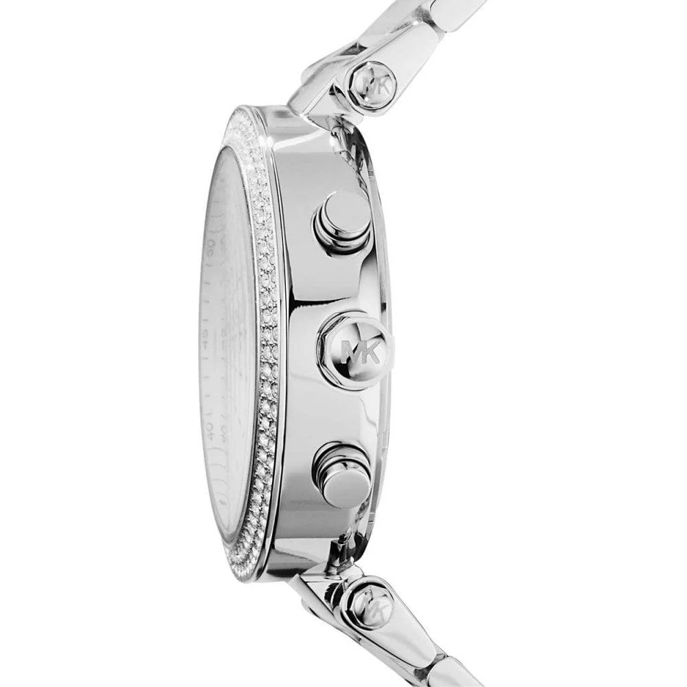 Michael Kors Parker Chronograph White Dial Stainless Steel Bracelet Ladies Watch MK5353 - Image 7