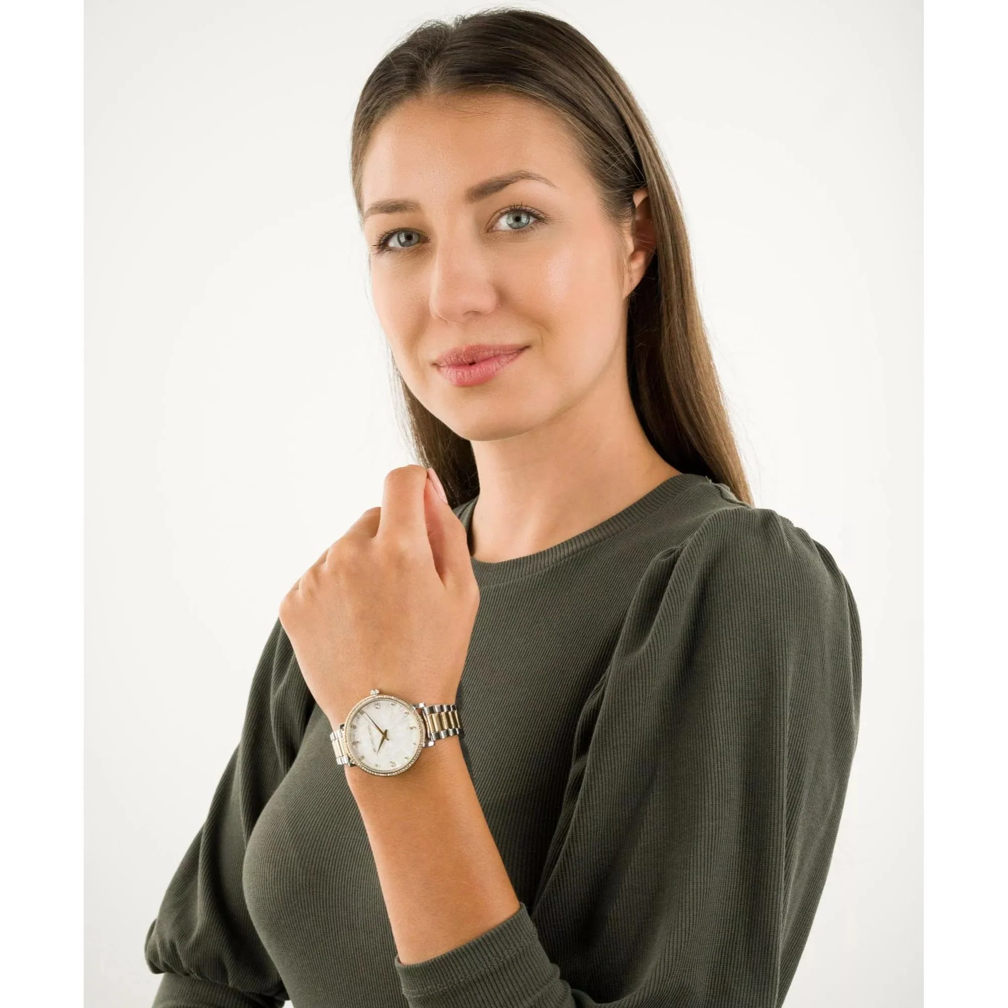Michael Kors Pyper Two-Tone Alloy White Dial Stainless Steel Strap Ladies Watch MK4595 - Image 4