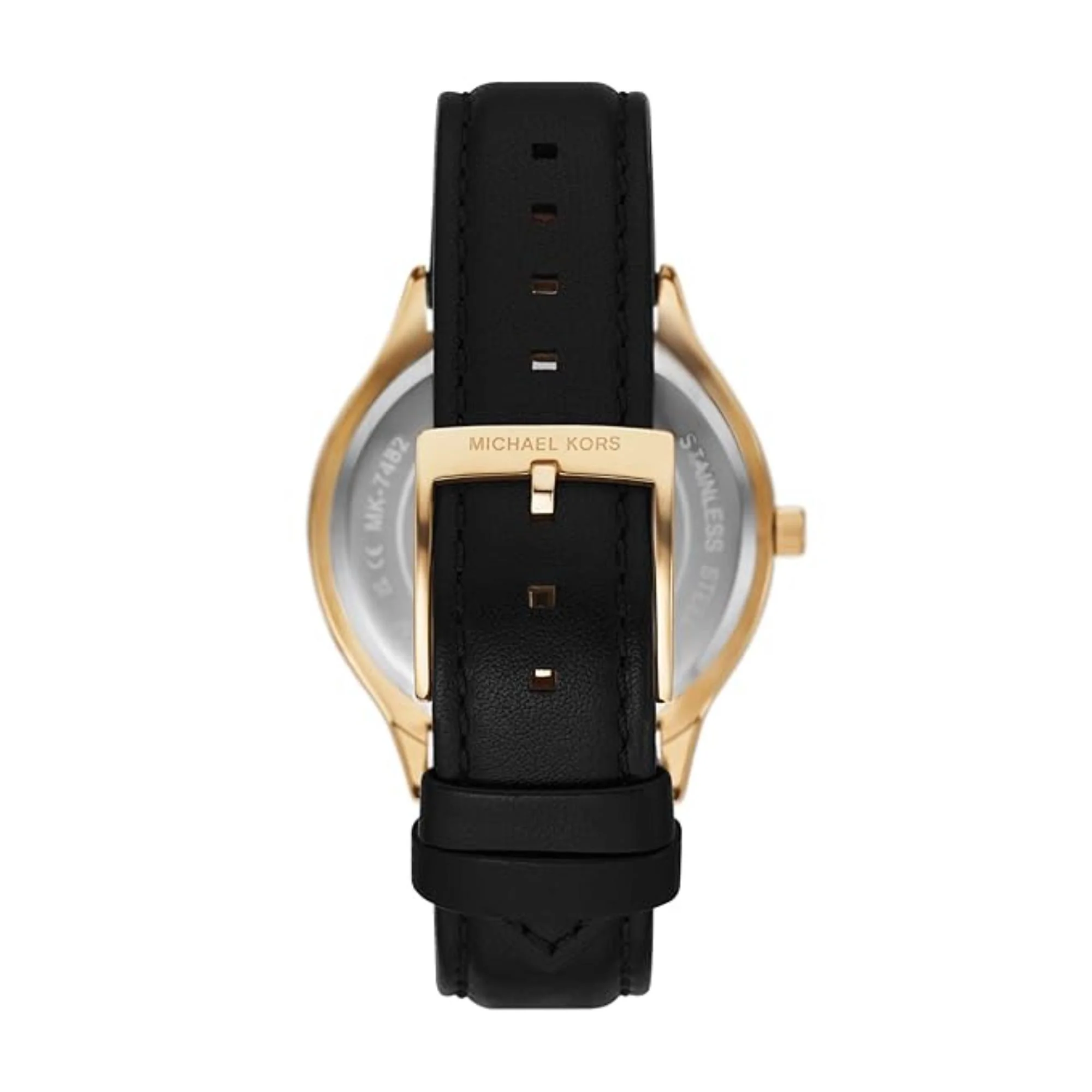 Michael Kors Slim Runway Black Leather Strap Black Dial Women’s Watch MK7482 - Image 3