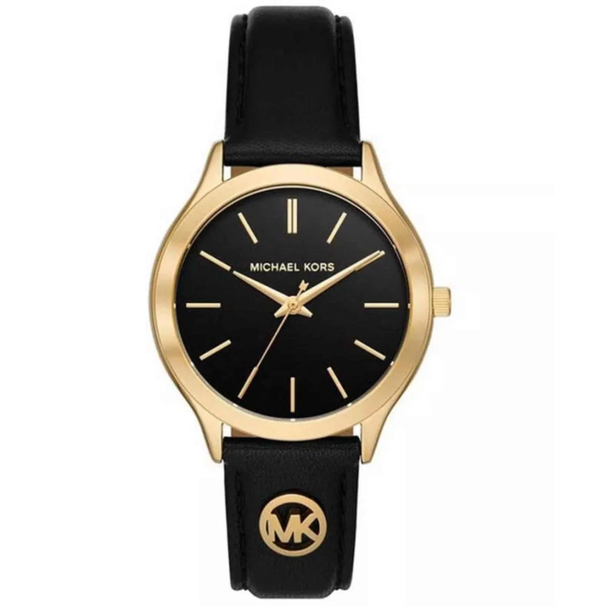 Michael Kors Slim Runway Black Leather Strap Black Dial Women’s Watch MK7482 - Image 6