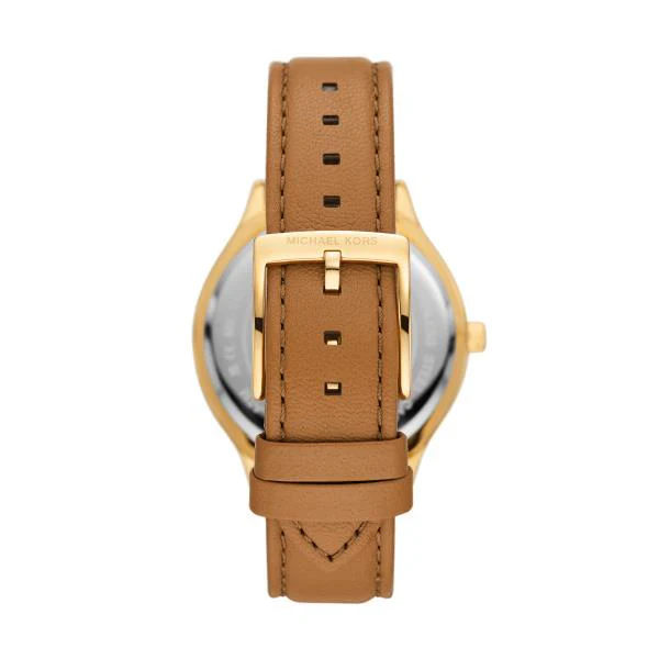 Michael Kors Slim Runway White Dial Brown Leather Strap Women's Watch MK7465 - Image 8