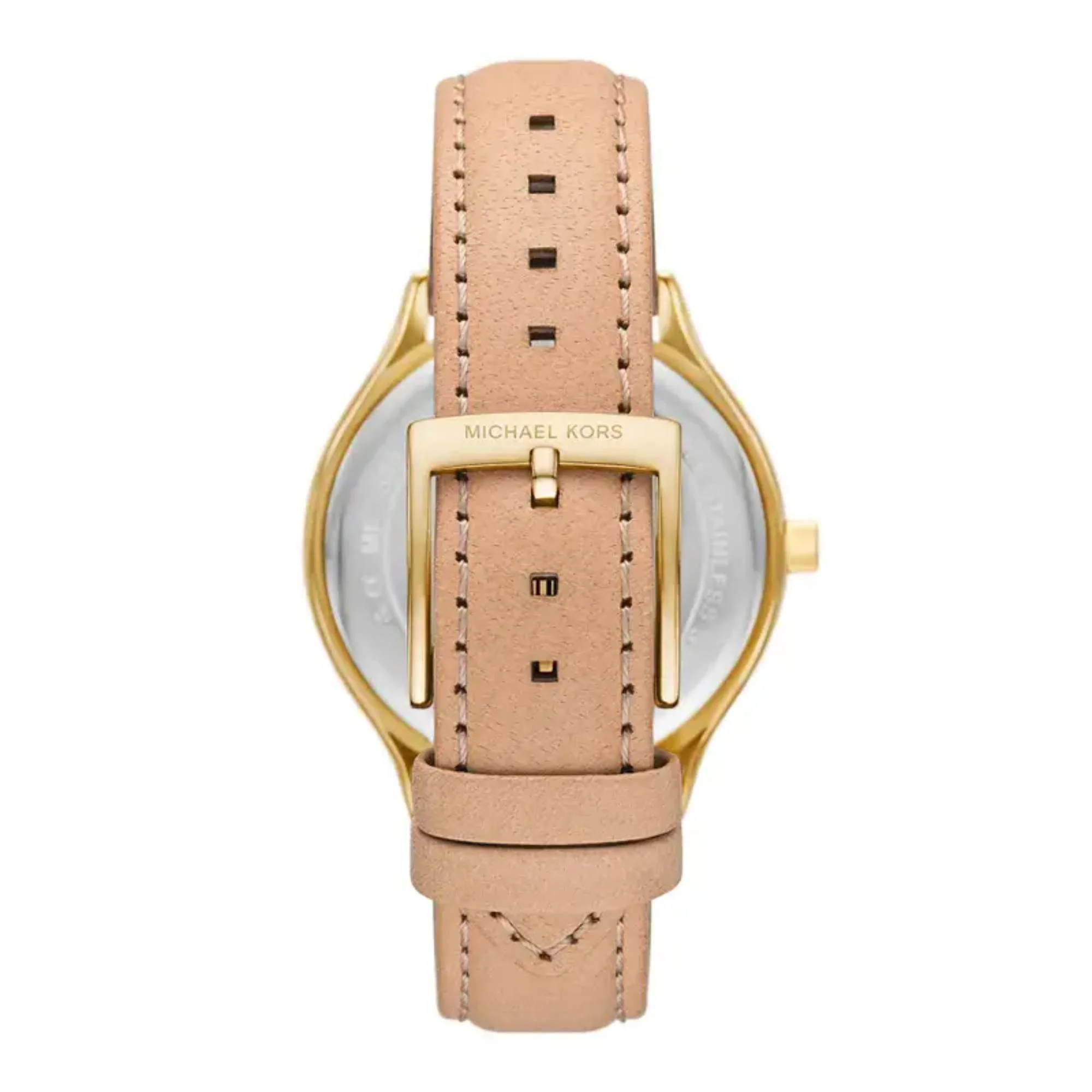 Michael Kors Slim Runway White Dial Nude Leather Strap Ladies Watch MK7533 - Image 2
