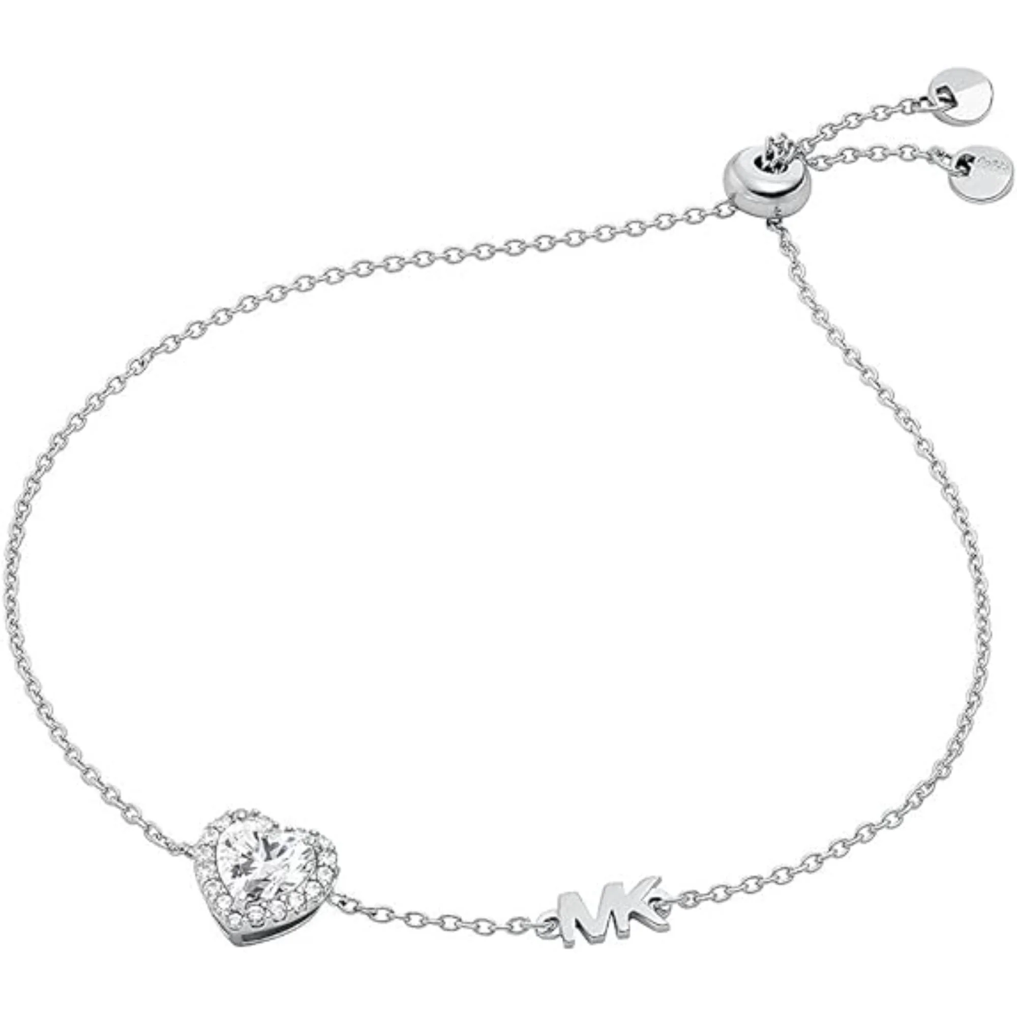 Michael Kors Sterling Silver Heart Slider Women's Bracelet MKC1518AN040