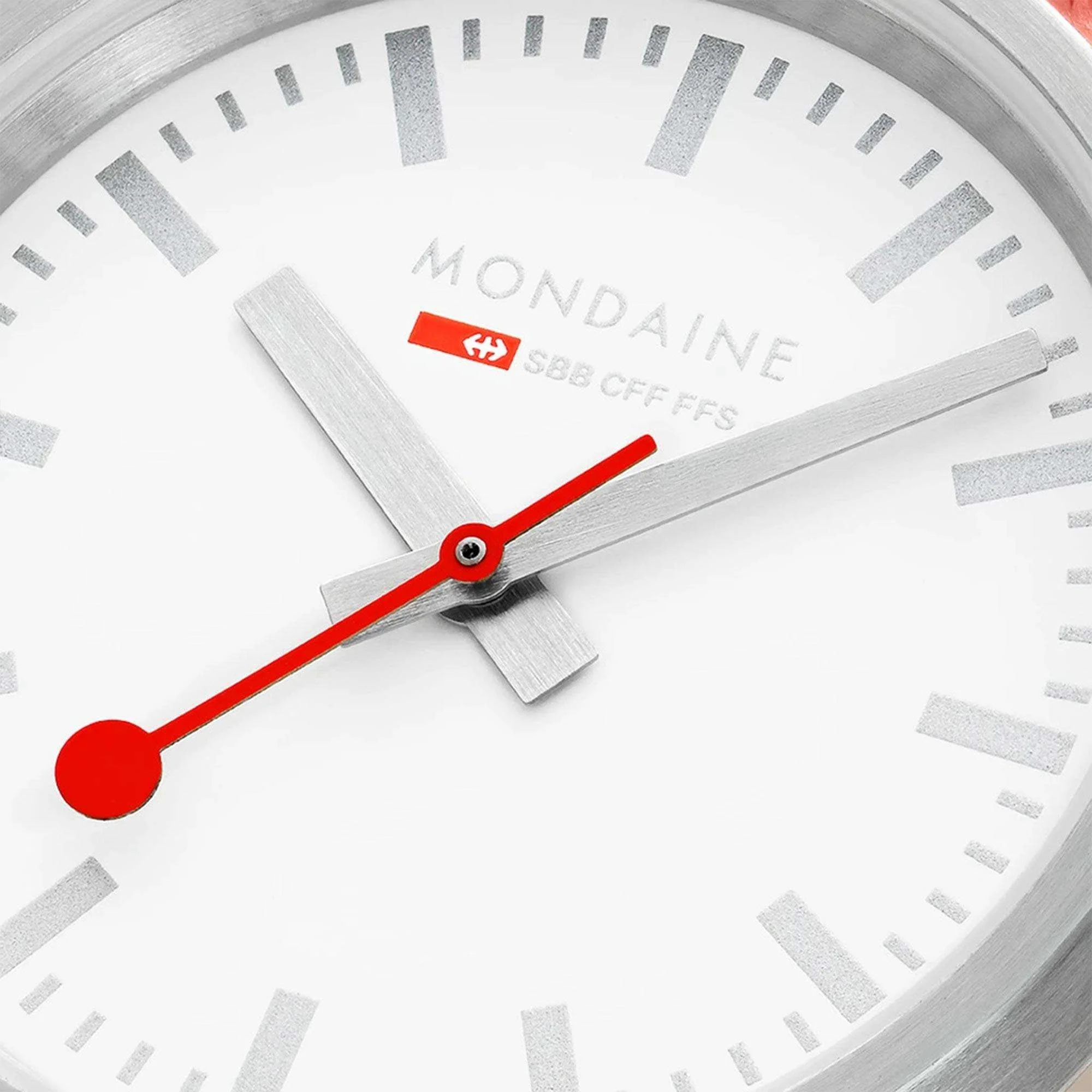 Mondaine Classic Quartz White Dial Coral Red Textile Strap Ladies Watch A658.30323.17SBP - Image 3