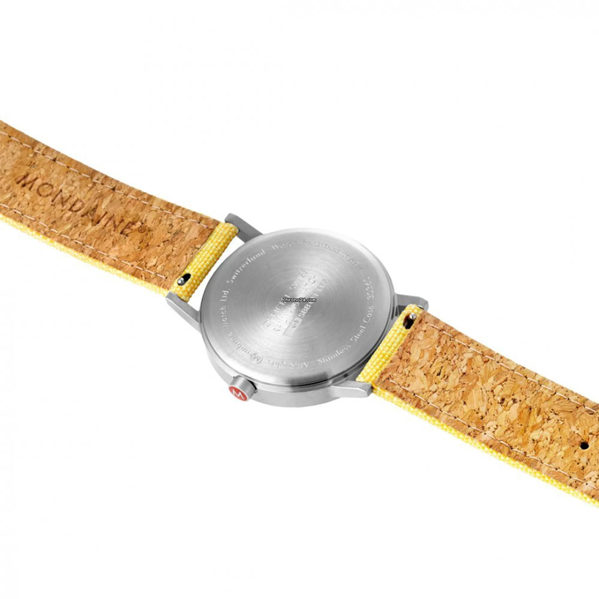 Mondaine Classic Quartz White Dial Yellow Textile Strap Unisex Watch A660.30360.17SBE - Image 6
