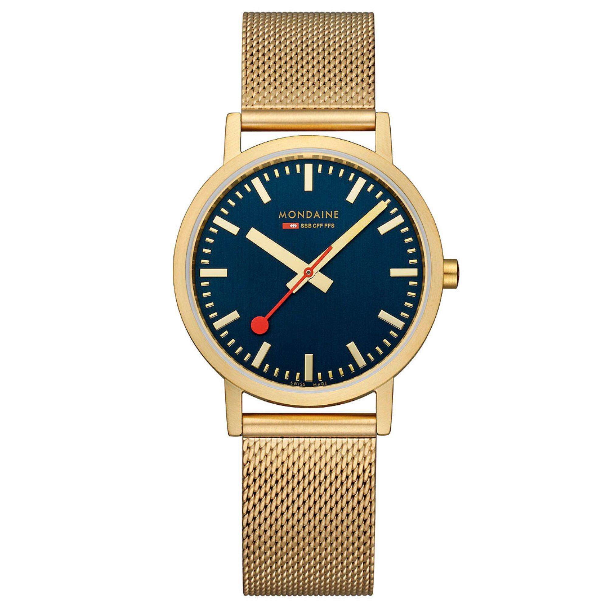 Mondaine Classic Blue Dial Steel Mesh Strap Unisex Watch A660.30314.40SBM