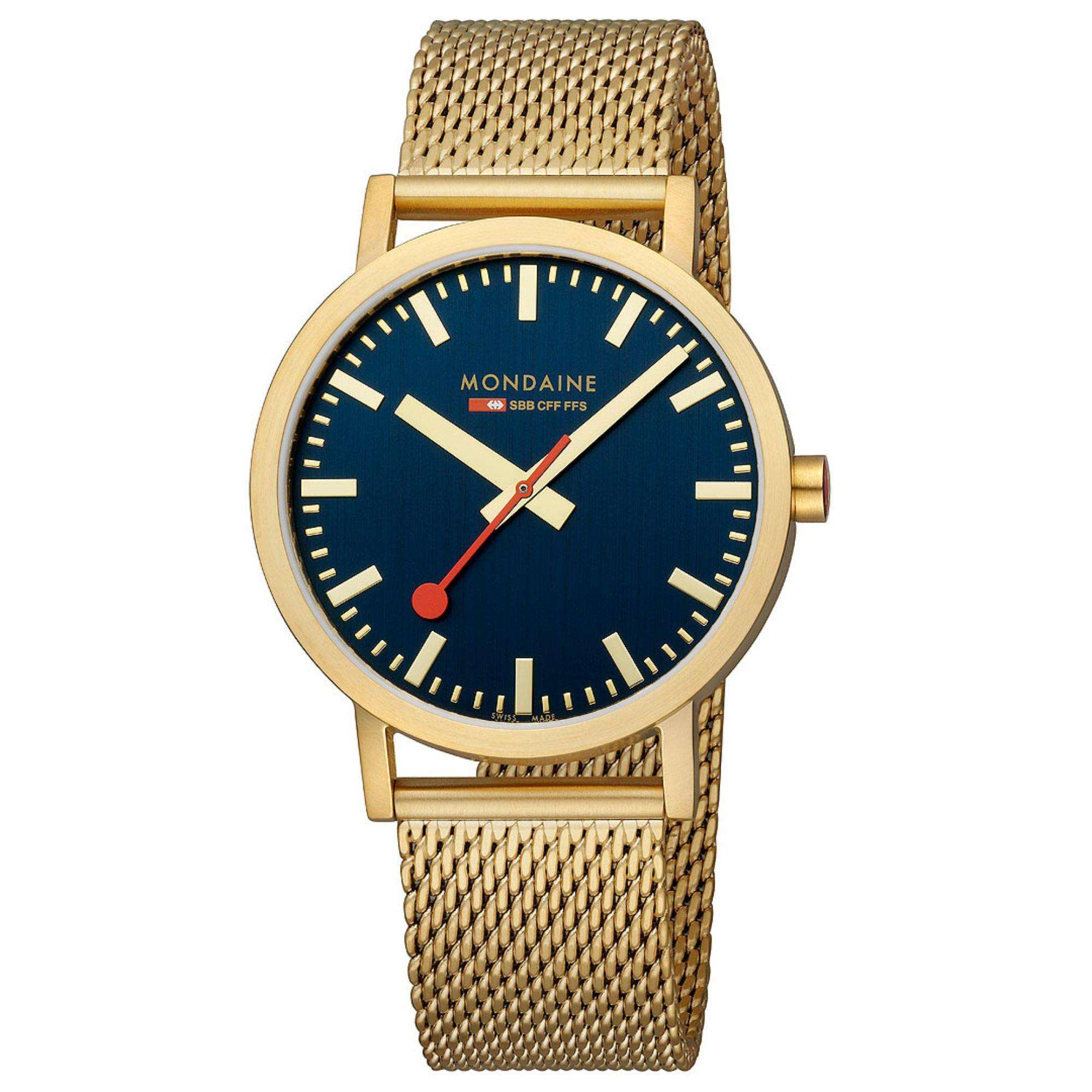 Mondaine Classic Deep Ocean Blue Dial Steel Strap Unisex Watch A660.30360.40SBM - Image 3