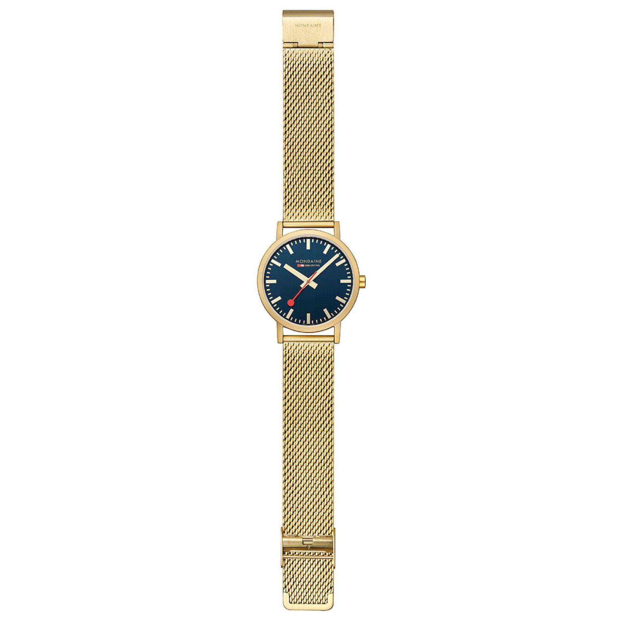 Mondaine Classic Deep Ocean Blue Dial Steel Strap Unisex Watch A660.30360.40SBM - Image 6