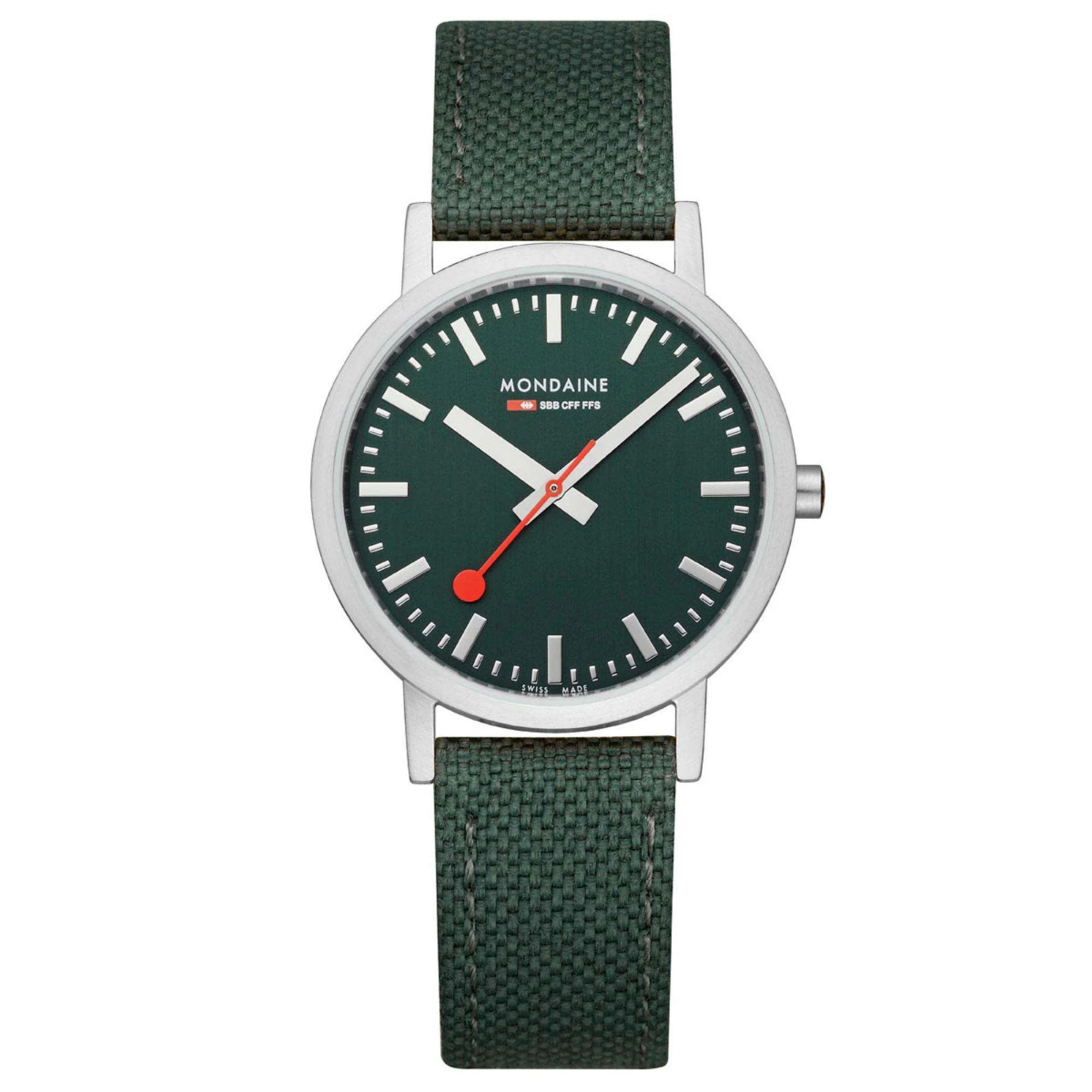 Mondaine Classic Forest Green Dial Unisex Bracelet Watch A660.30314.60SBF - Image 8