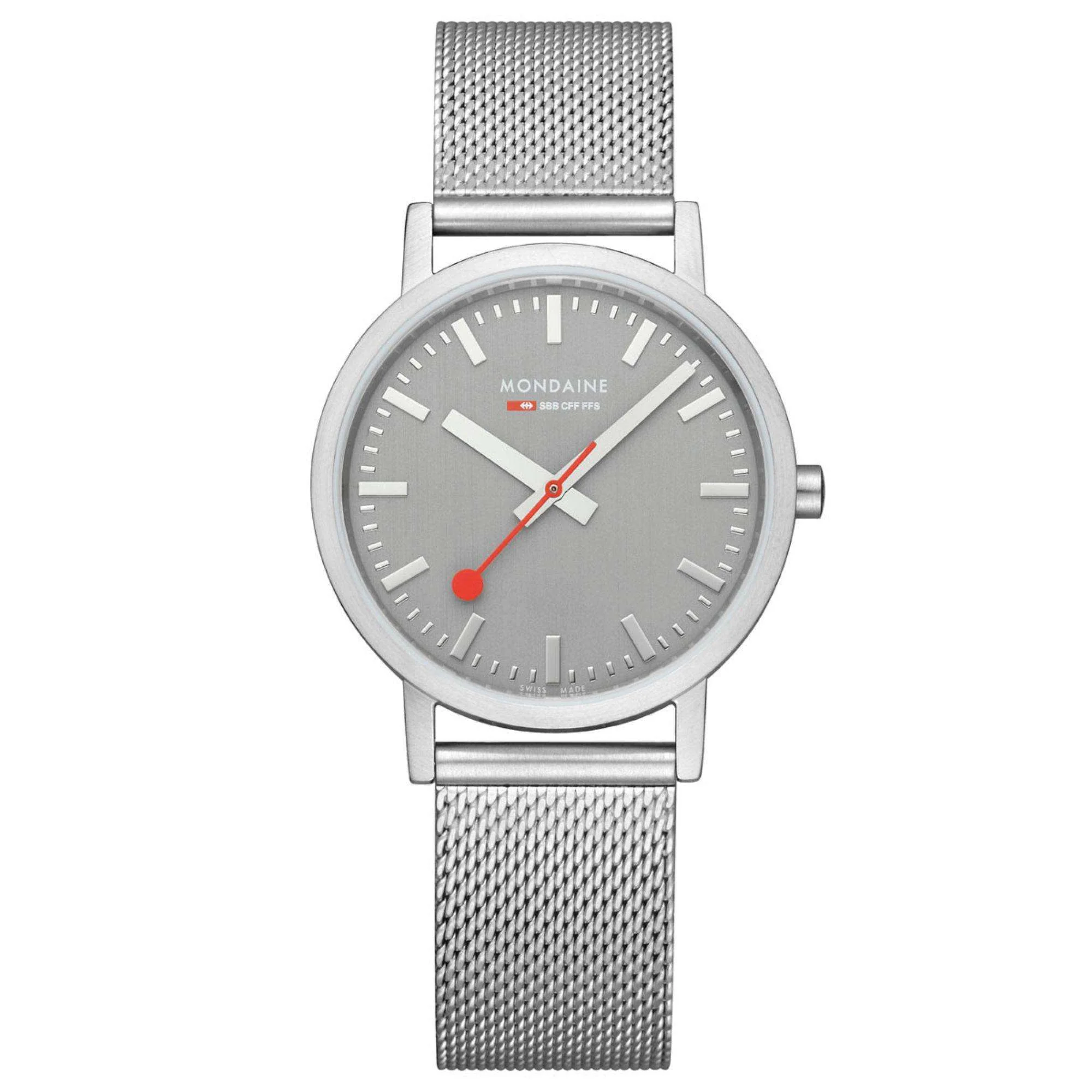 Mondaine Classic Good Gray Dial Steel Mesh Bracelet Unisex Watch A660.30314.80SBJ