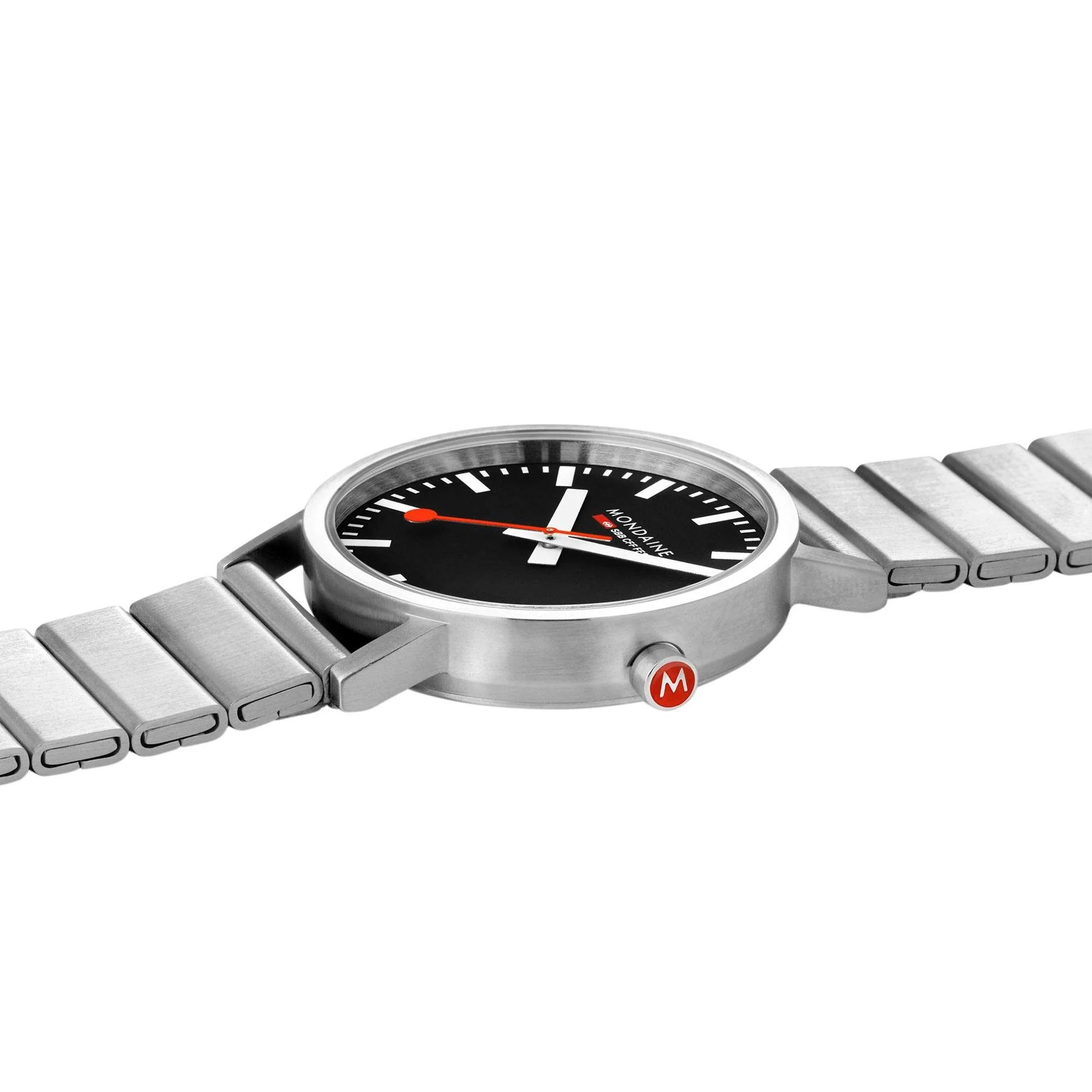 Mondaine Classic Quartz Black Dial Stainless Steel Bracelet Unisex Watch A660.30360.16SBW - Image 4