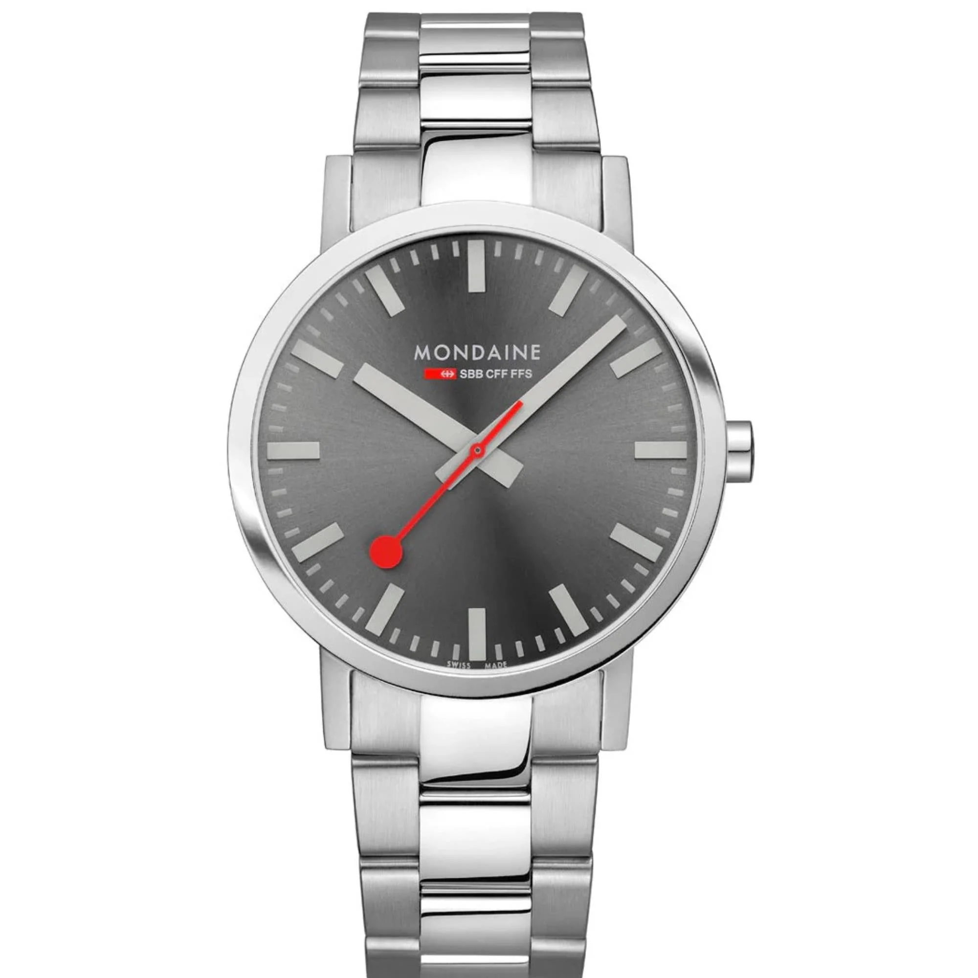 Mondaine Classic Quartz Grey Dial Steel Strap Unisex Watch A660.30360.81SBJ - Image 5