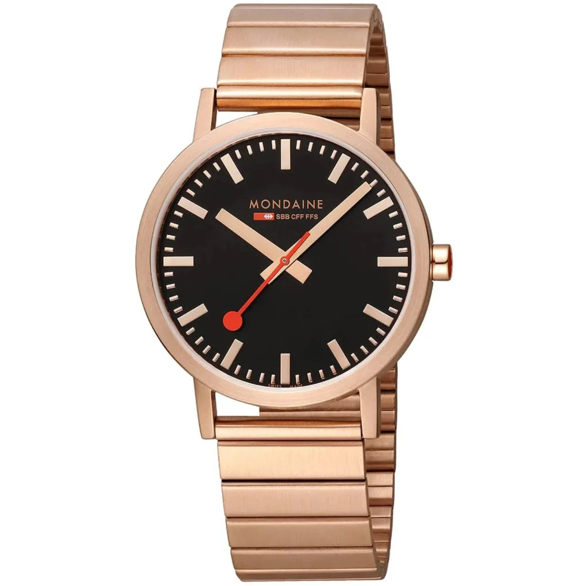 Mondaine Classic Quartz Black Dial Steel Strap Unisex Watch A660.30360.16SBR - Image 5