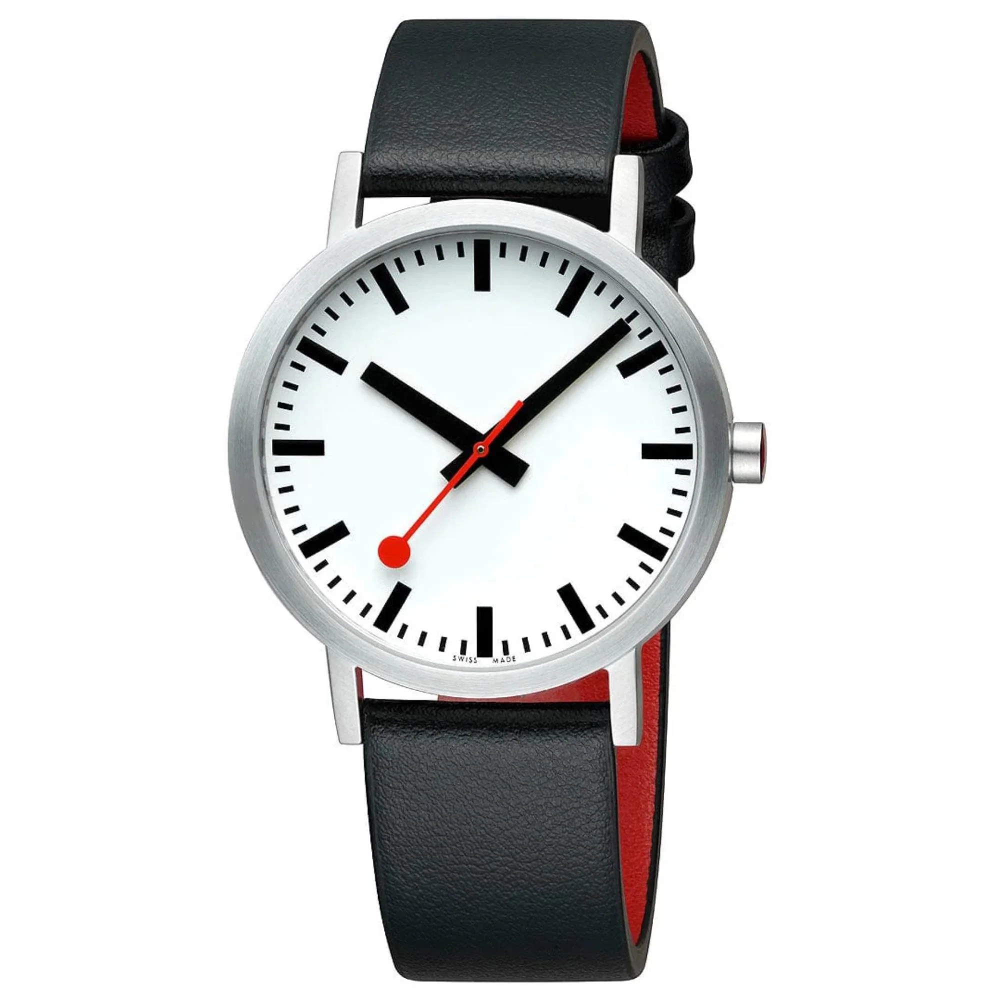 Mondaine Classic Quartz White Dial Black Leather Strap Men's Watch A660.30360.16OMV - Image 9