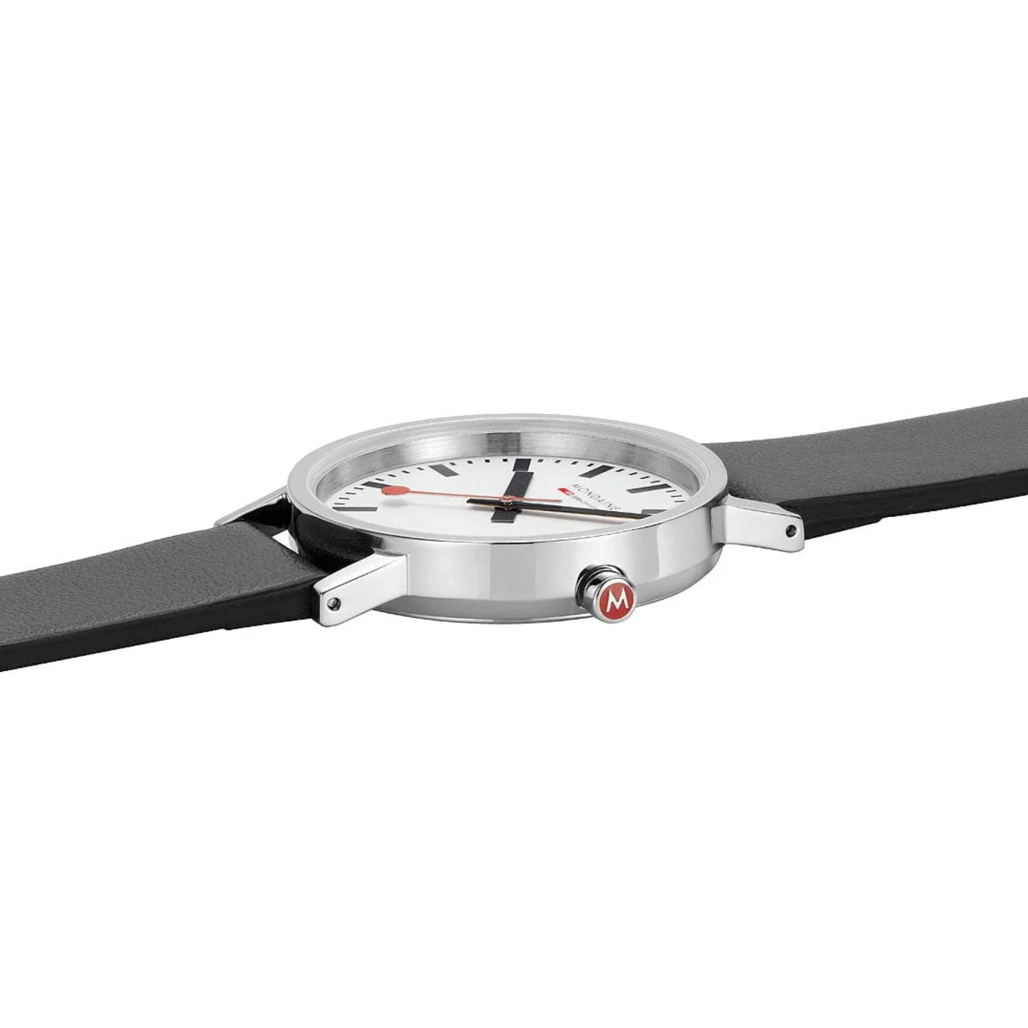 Mondaine Classic Quartz White Dial Black Leather Strap Unisex Watch A660.30314.16SBBV - Image 6
