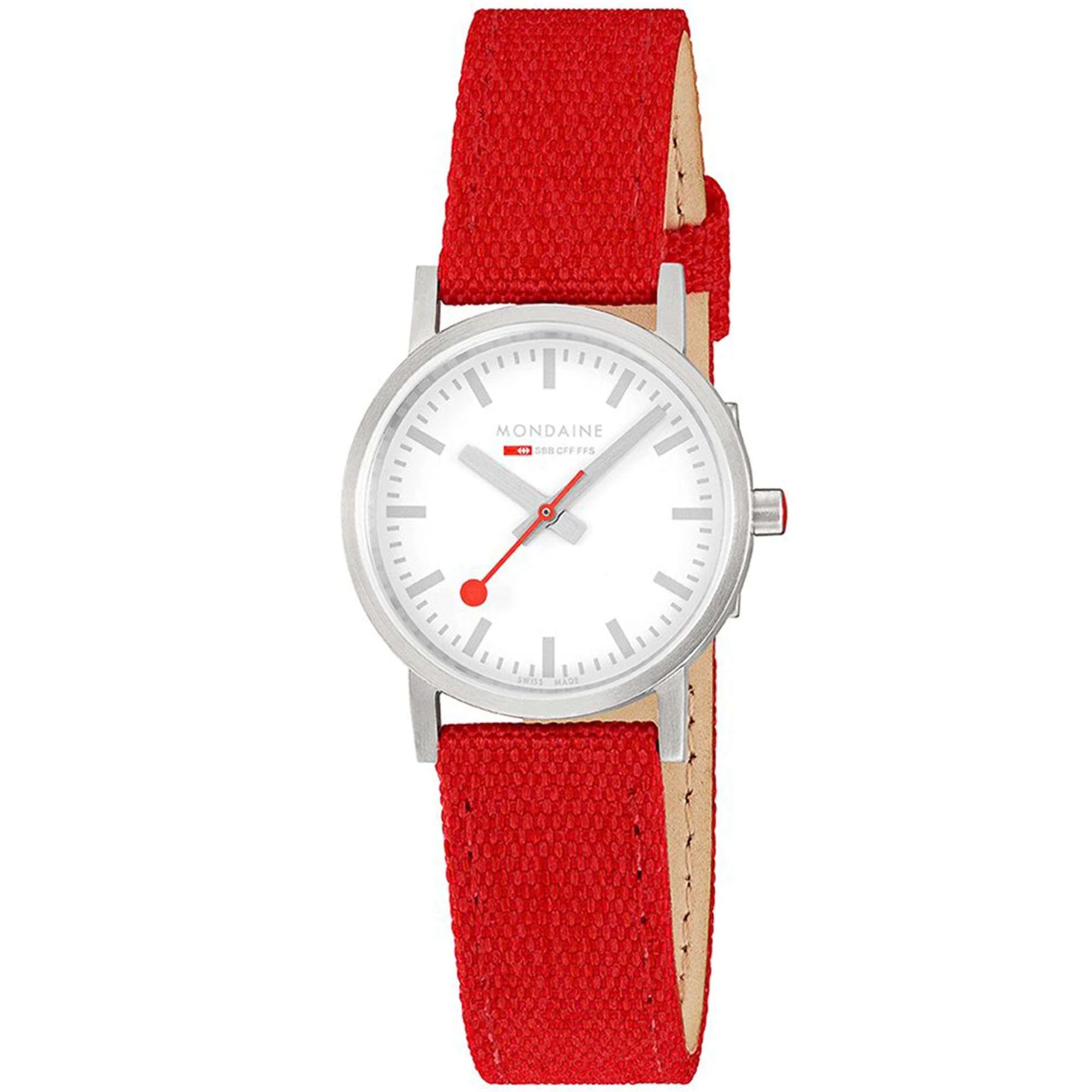 Mondaine Classic Quartz White Dial Textile Strap Women's Watch A658.30323.17SBC - Image 7