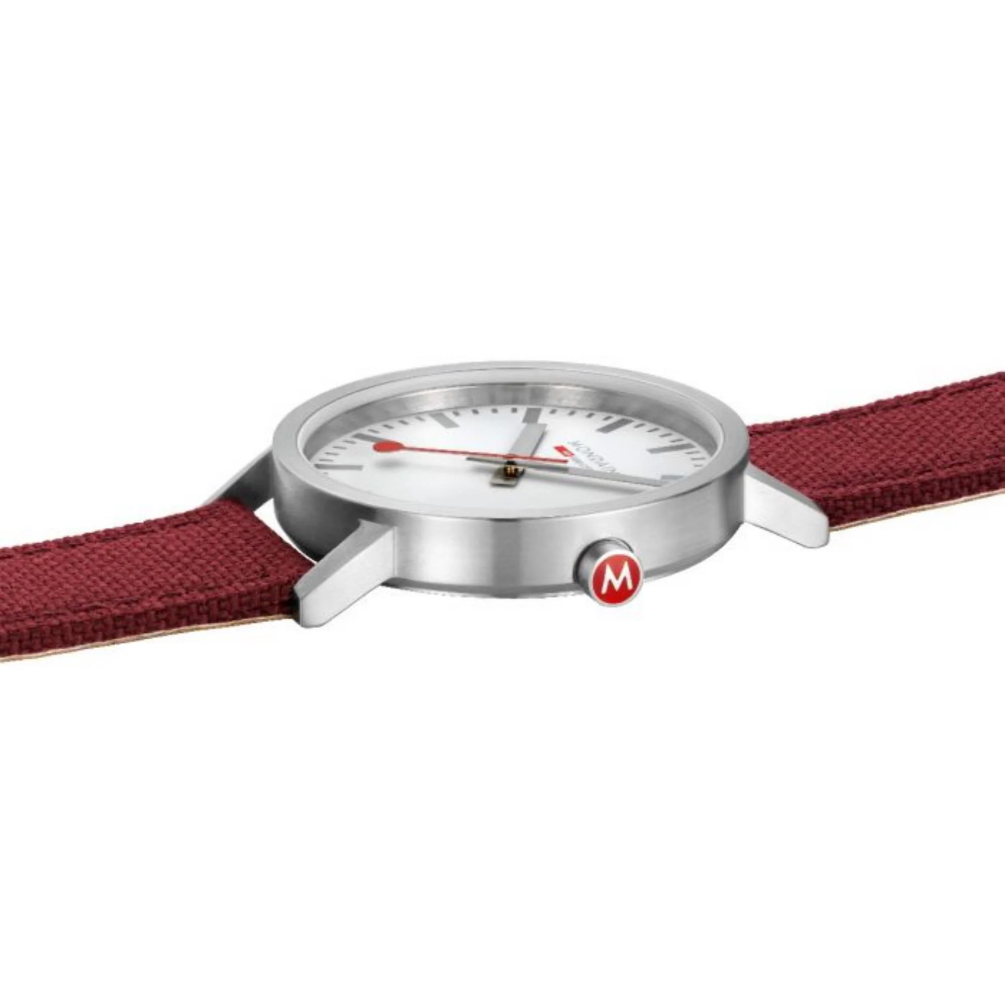 Mondaine Classic Quartz White Dial Red Textile Strap Unisex Watch A660.30360.17SBC - Image 6