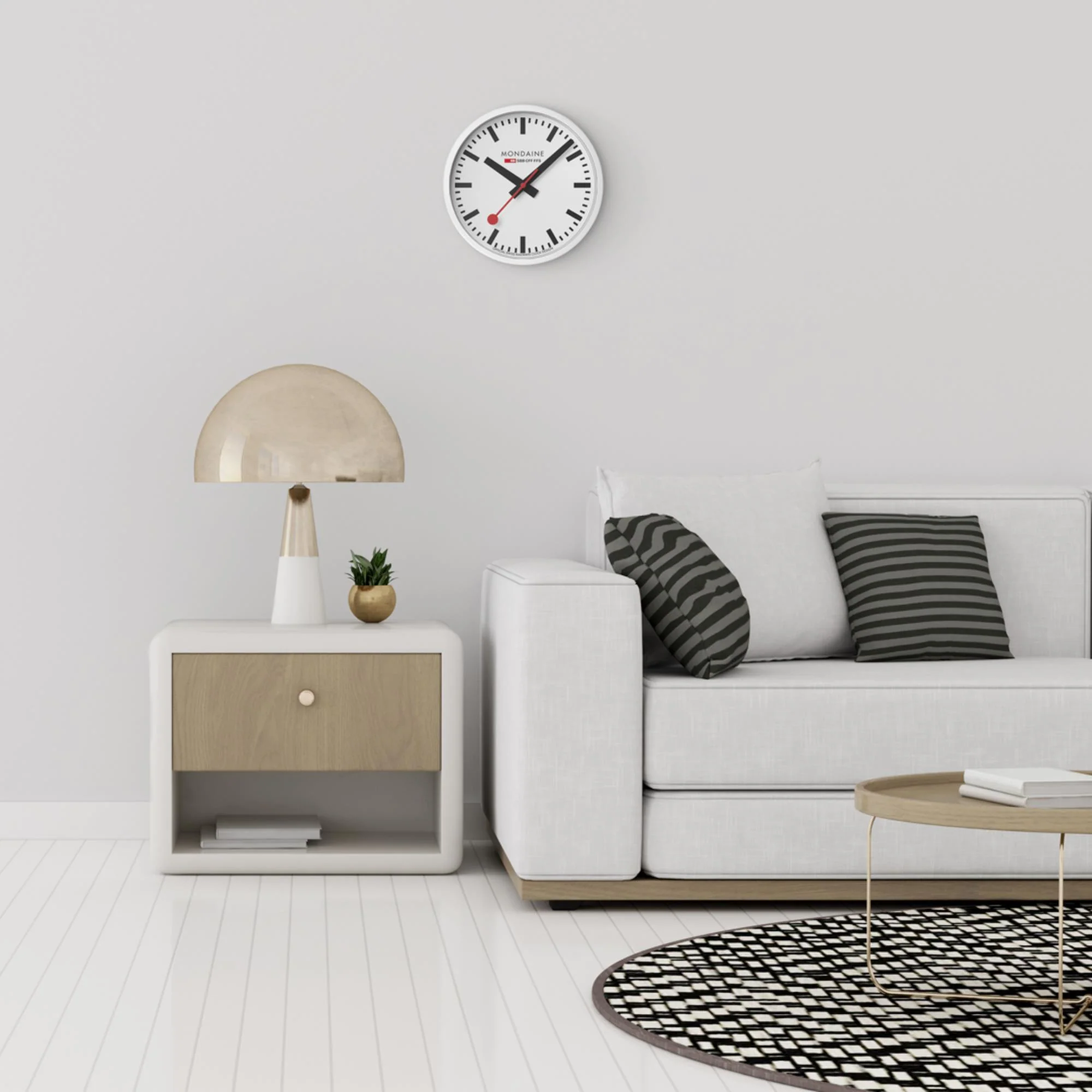 Mondaine Classic White Frame White Dial Wall Clock A990.CLOCK.10SBB - Image 8