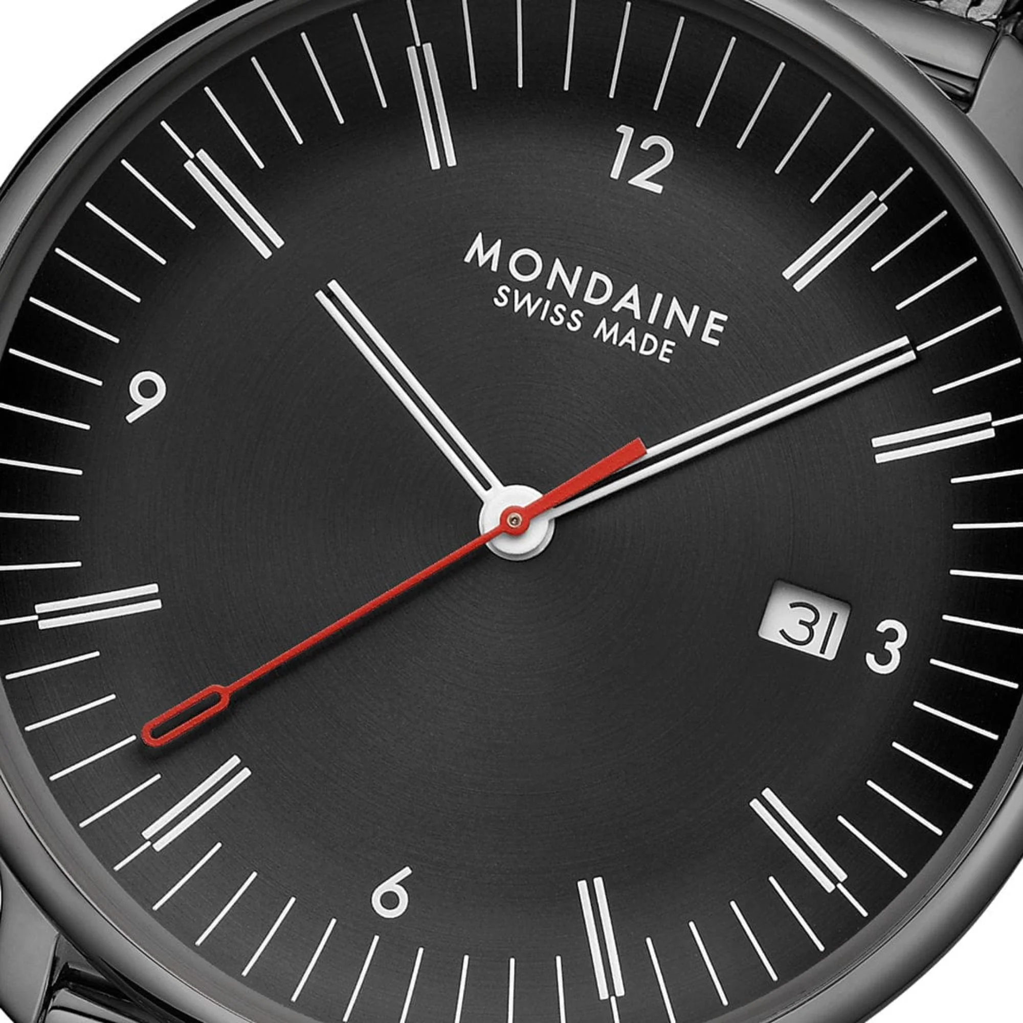 Mondaine Doppio Quartz Black Dial Steel Strap Men's Watch MLE.41220.SM - Image 6