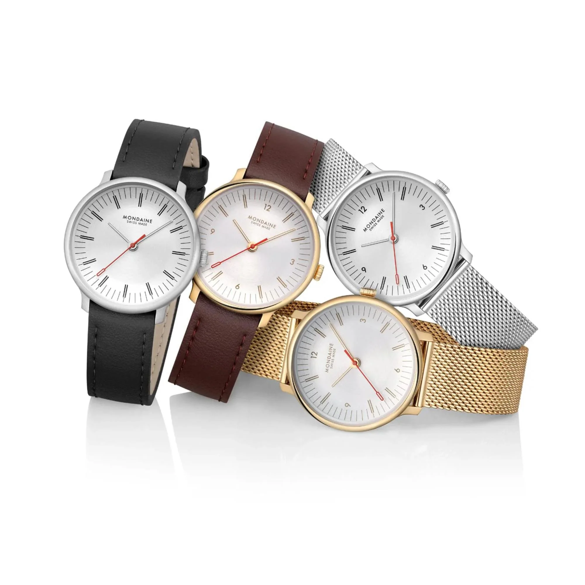 Mondaine Doppio Quartz Off-White Dial Leather Strap Women's Watch MLE.33110.LBV - Image 11