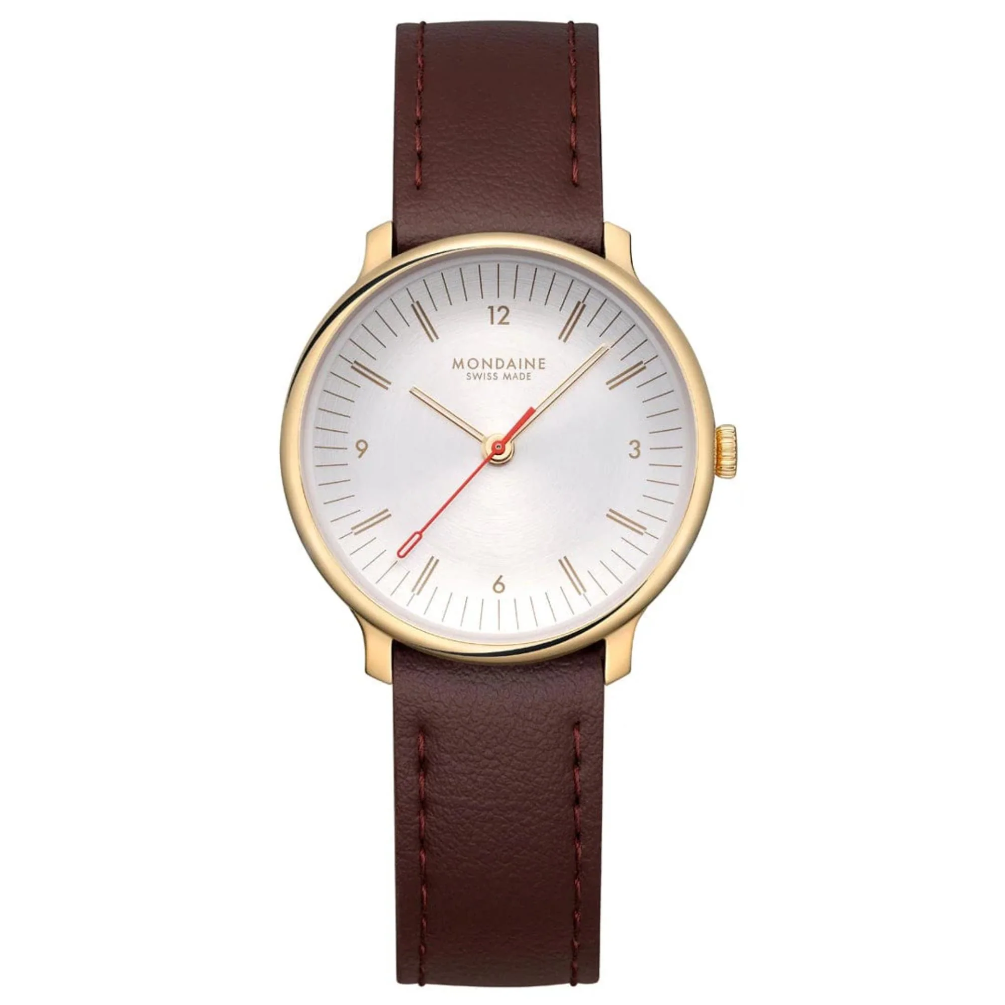 Mondaine Doppio Quartz Off-White Dial Leather Strap Women's Watch MLE.33110.LGV - Image 16