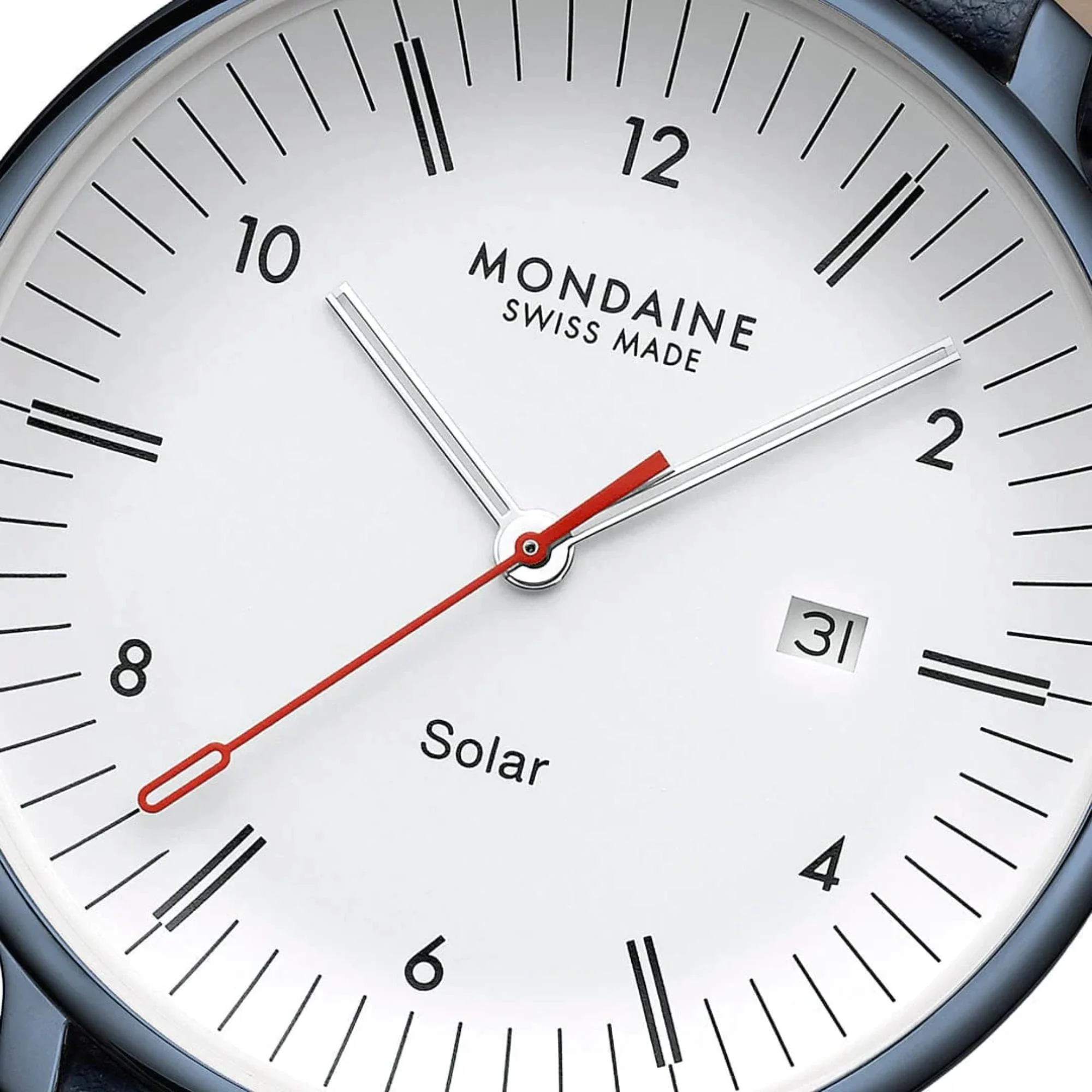 Mondaine Doppio Solar White Dial Leather Strap Men's Watch MLE.41910.LQV - Image 3
