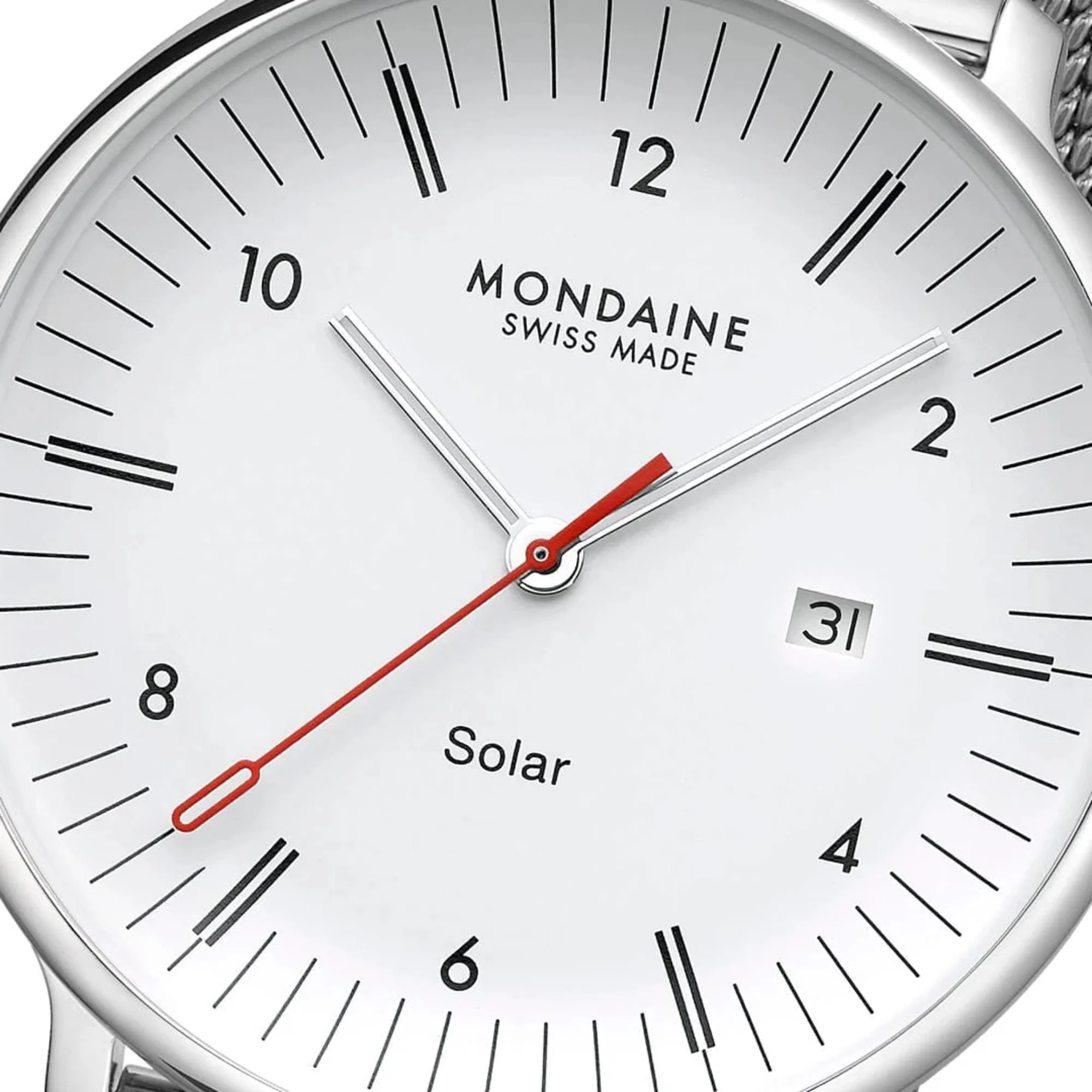 Mondaine Doppio Solar White Dial Steel Strap Men's Watch MLE.41910.SM - Image 14