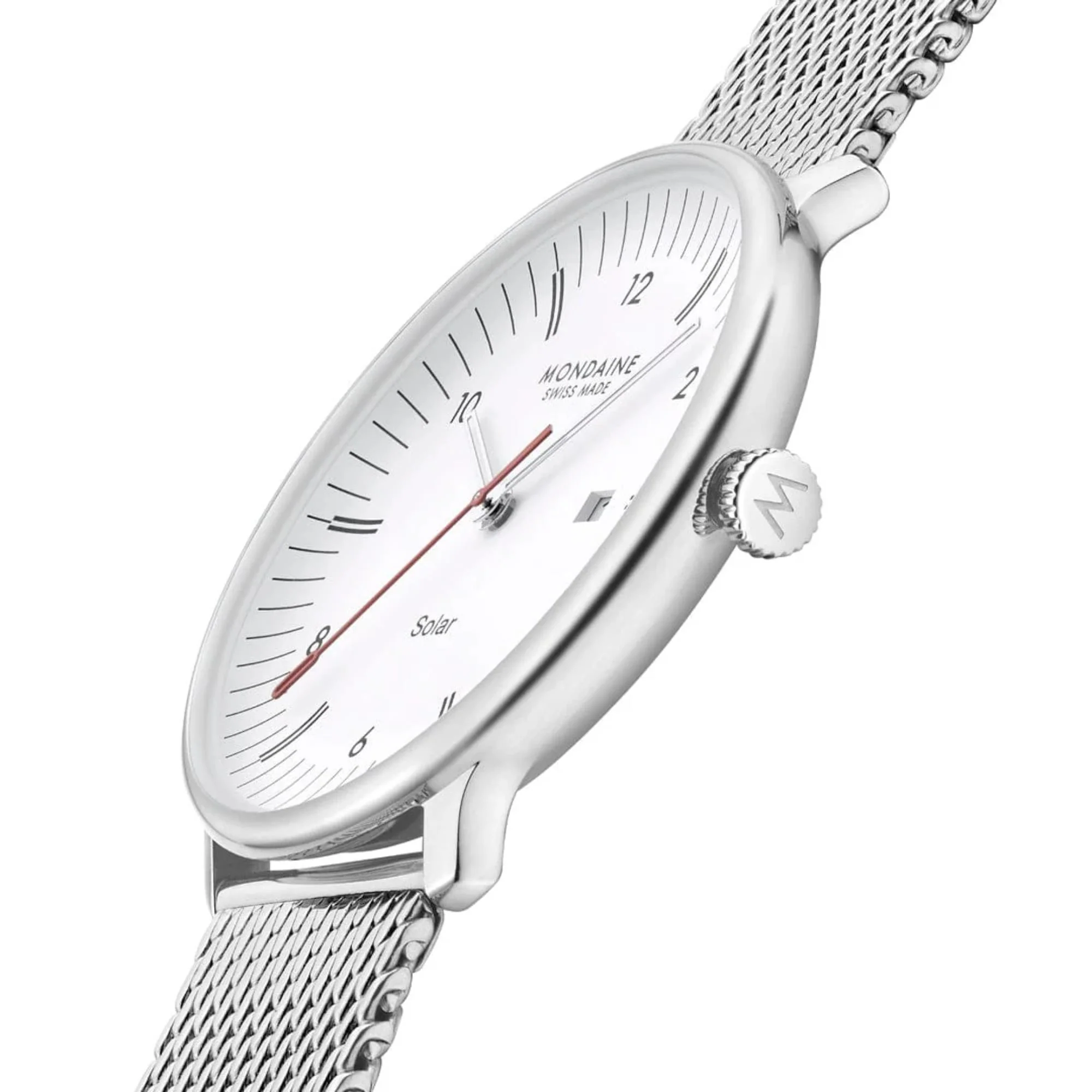 Mondaine Doppio Solar White Dial Steel Strap Men's Watch MLE.41910.SM - Image 18