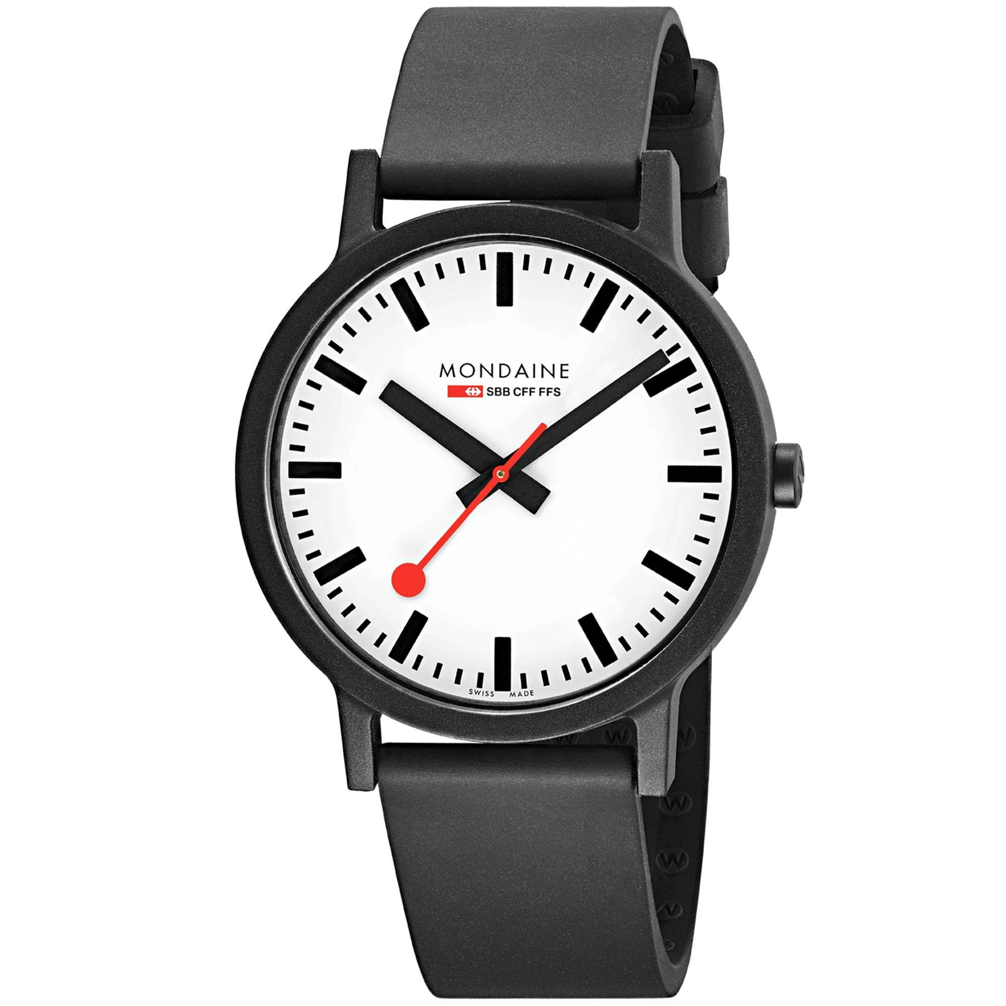 Mondaine Essence Quartz White Dial Rubber Strap Men's Watch MS1.41110.RB - Image 3